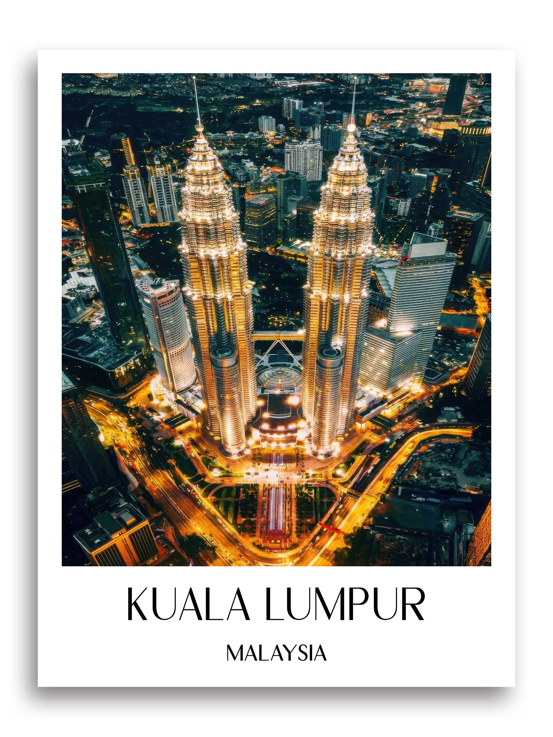Kuala Lumpur Poster - - Malaysia Kunstdruck - Ölgemälde von A4 bis A1 - favplace