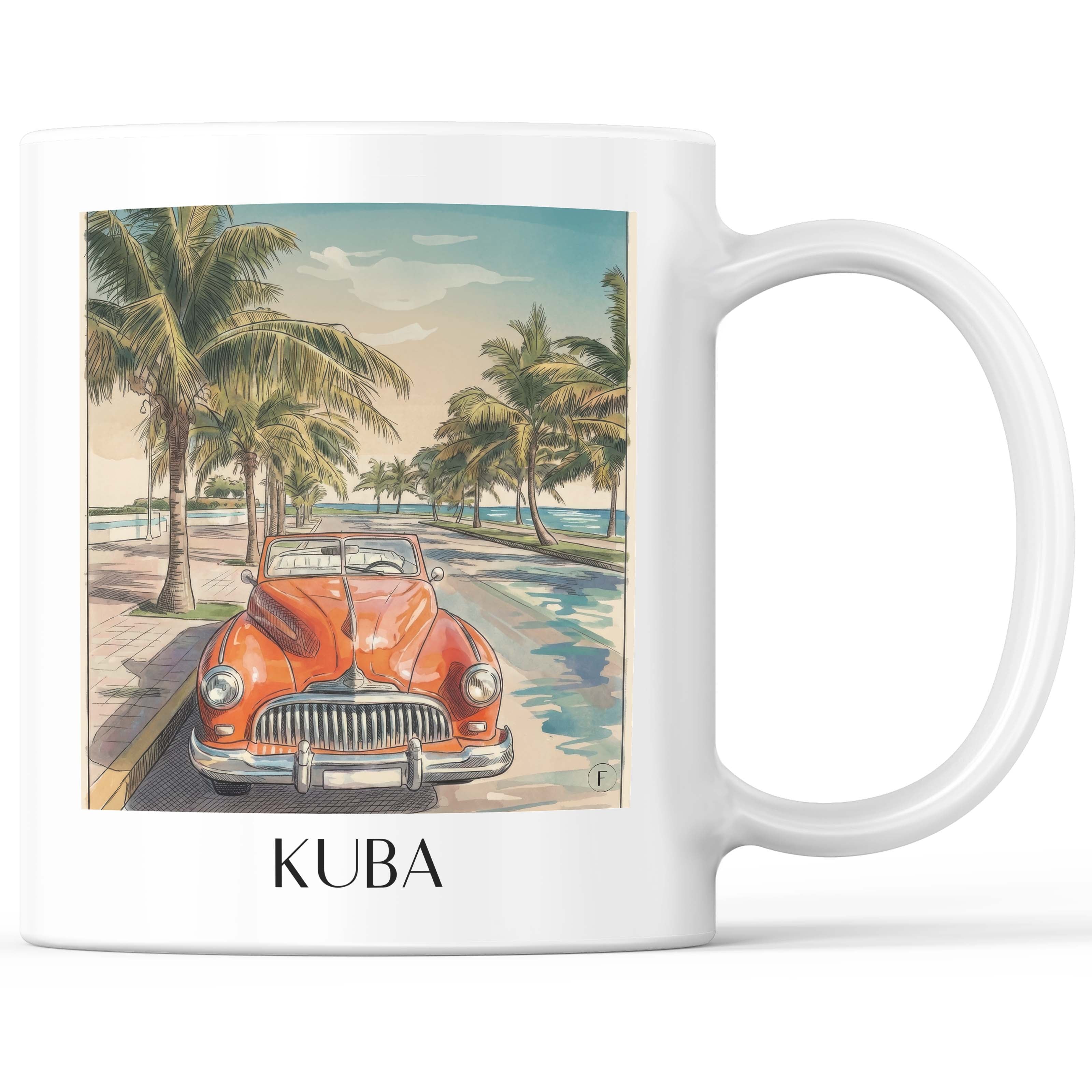 Kuba - Kuba Becher - Kaffeetasse im Aquarell Stil - favplace