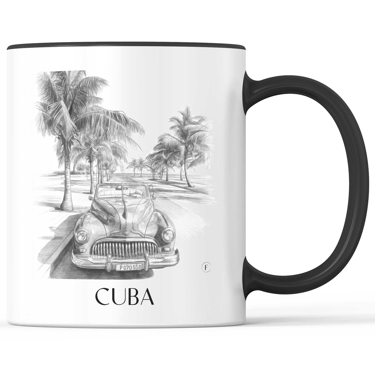 Kuba - Kuba Becher - Kaffeetasse im Zeichnung Stil - favplace