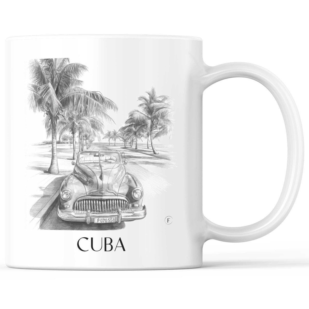 Kuba - Kuba Becher - Kaffeetasse im Zeichnung Stil - favplace