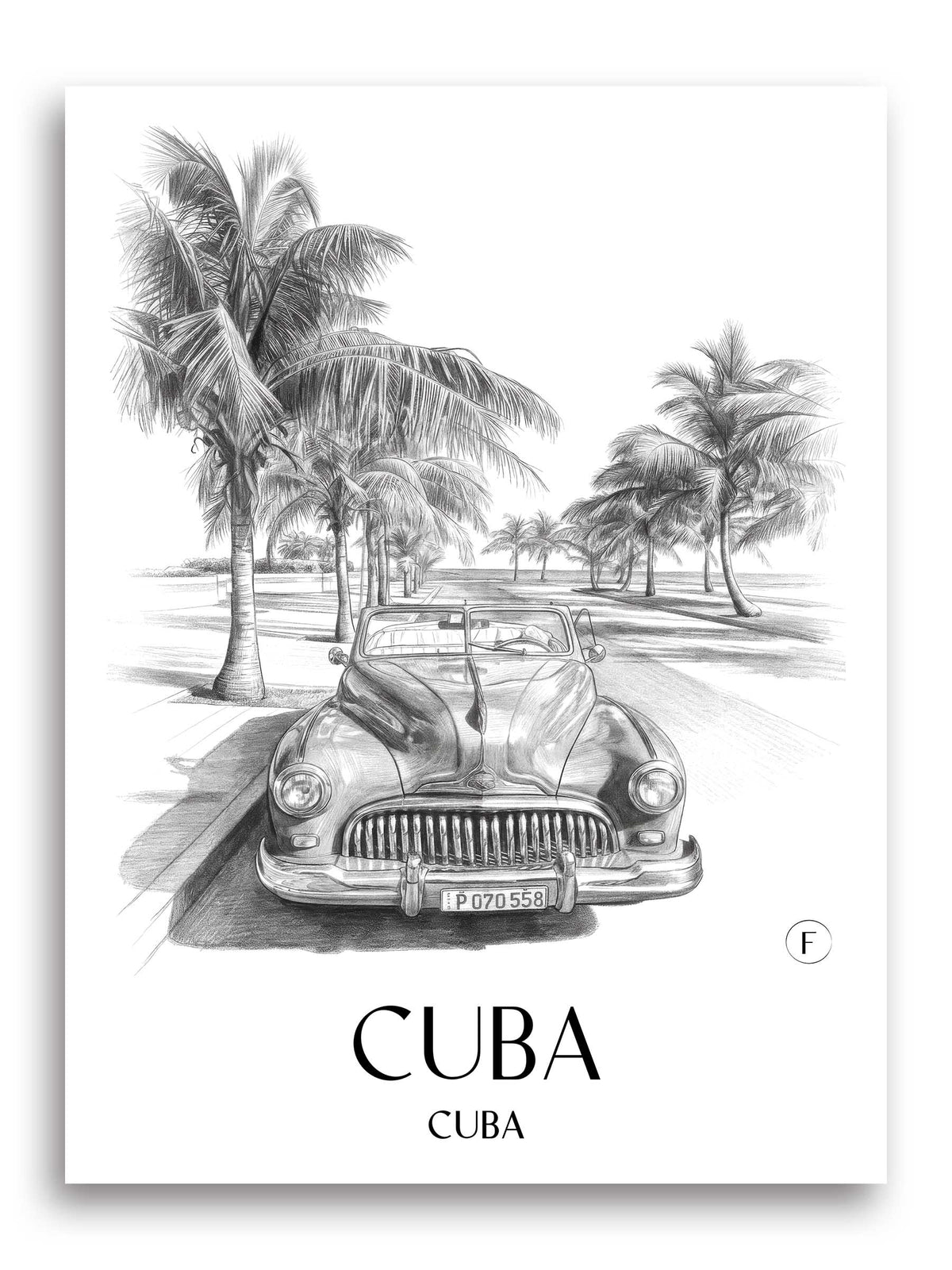 Kuba Poster - - Kuba Kunstdruck - Zeichnung von A4 bis A1 - favplace