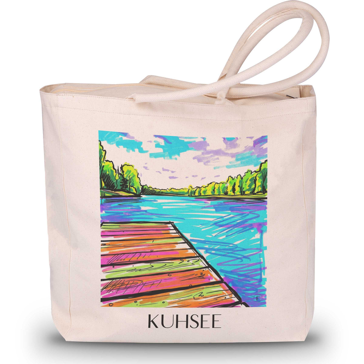 Kuhsee Shopping Tasche - Augsburg - Deutschland Tote Bag - Einkaufstasche im Tag Graffiti Stil - favplace