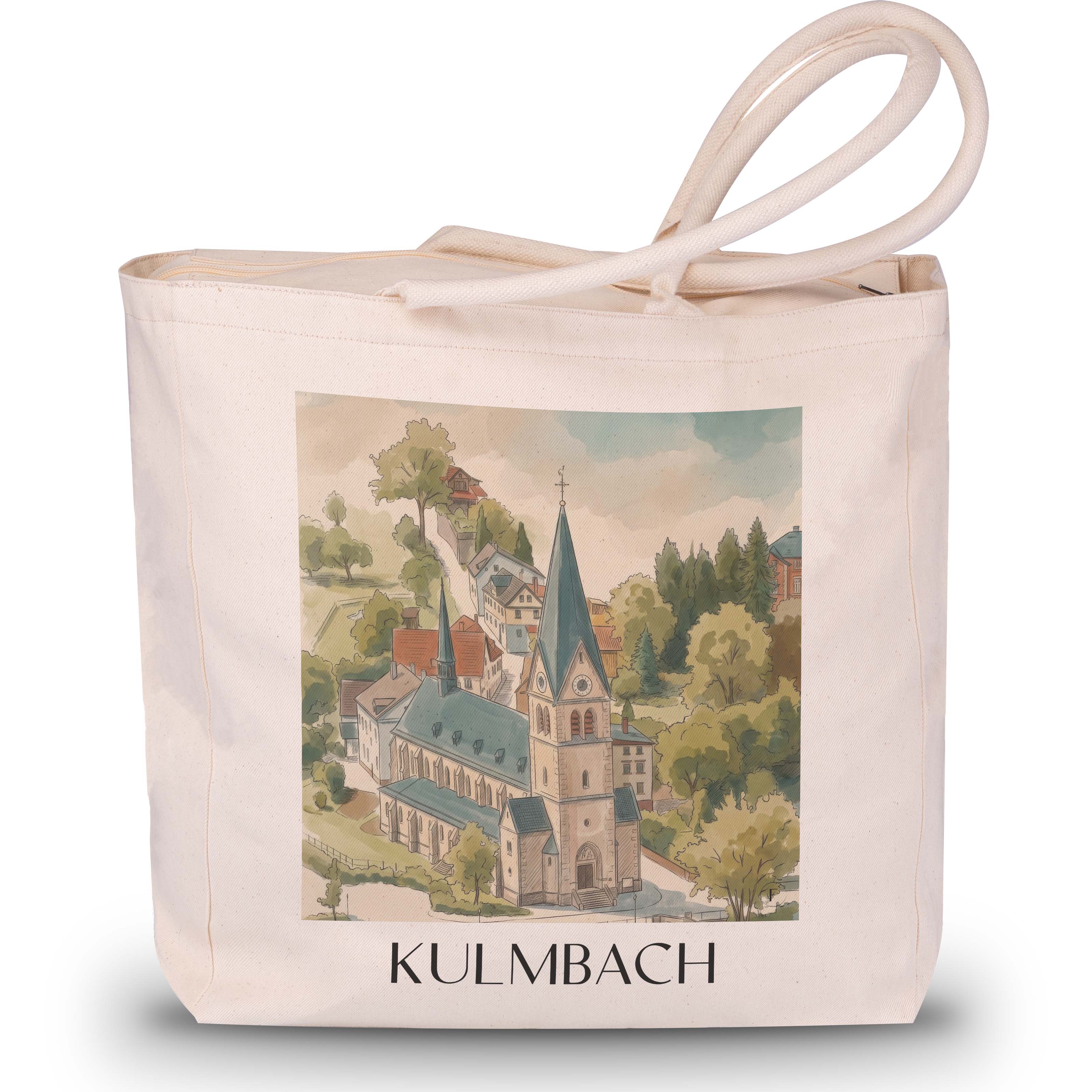 kulmbach-deutschland-einkaufstasche-aquarell