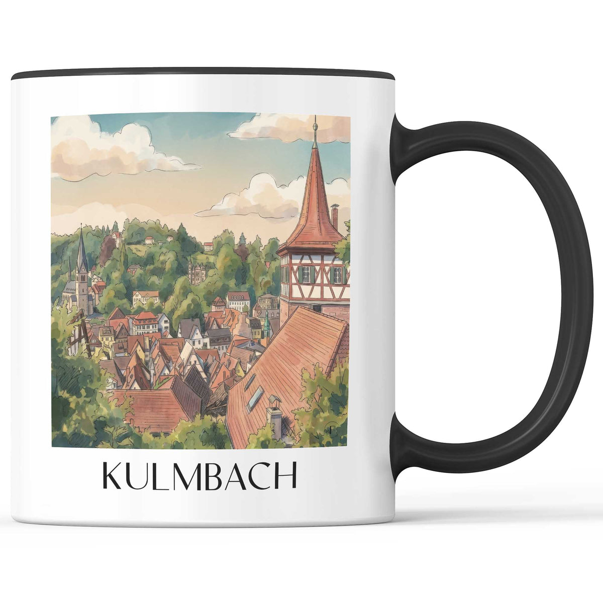 kulmbach-frankenwald-deutschland-kaffeebecher-aquarell
