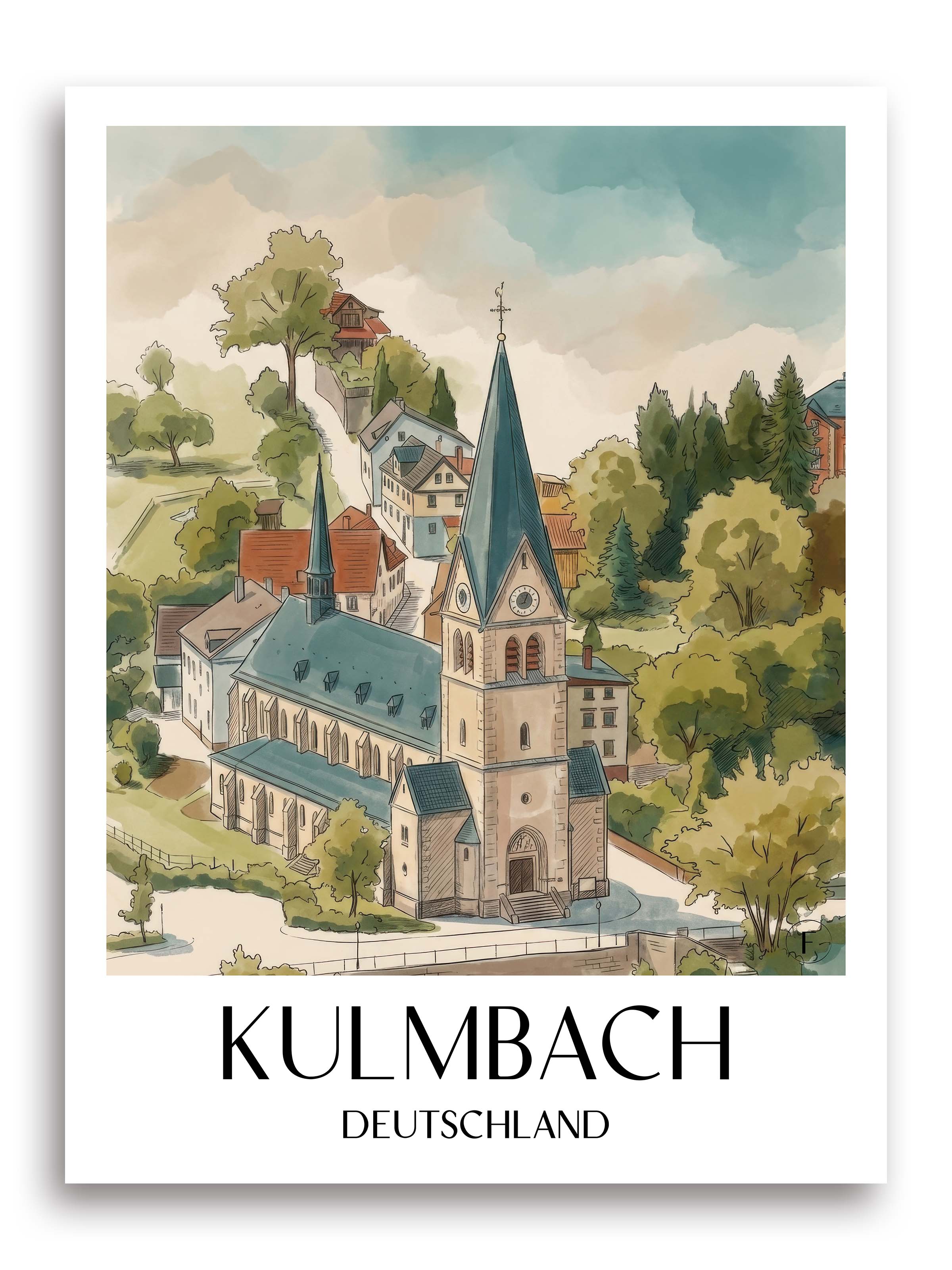 kulmbach-deutschland-poster-aquarell