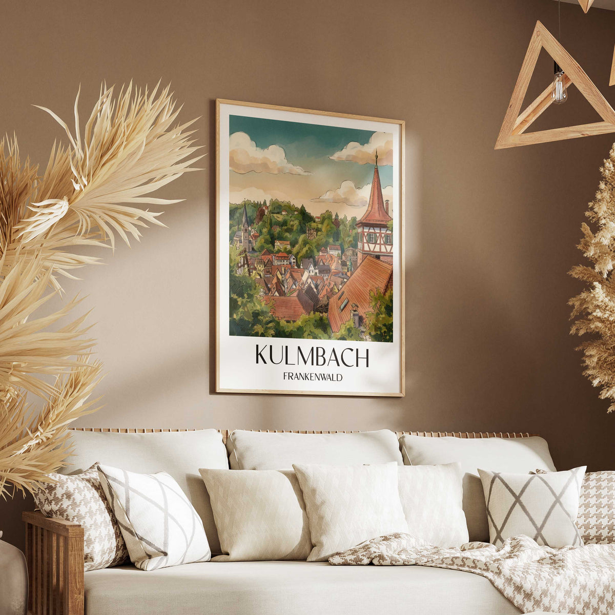 kulmbach-frankenwald-deutschland-poster-aquarell