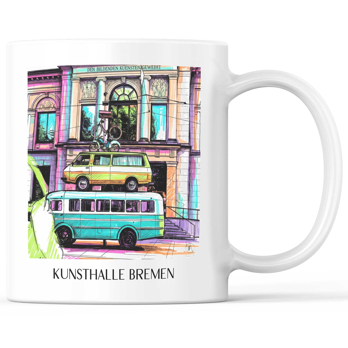 Kunsthalle Kaffeebecher - Bremen - Deutschland Becher - Kaffeetasse im Tag Graffiti Stil - favplace