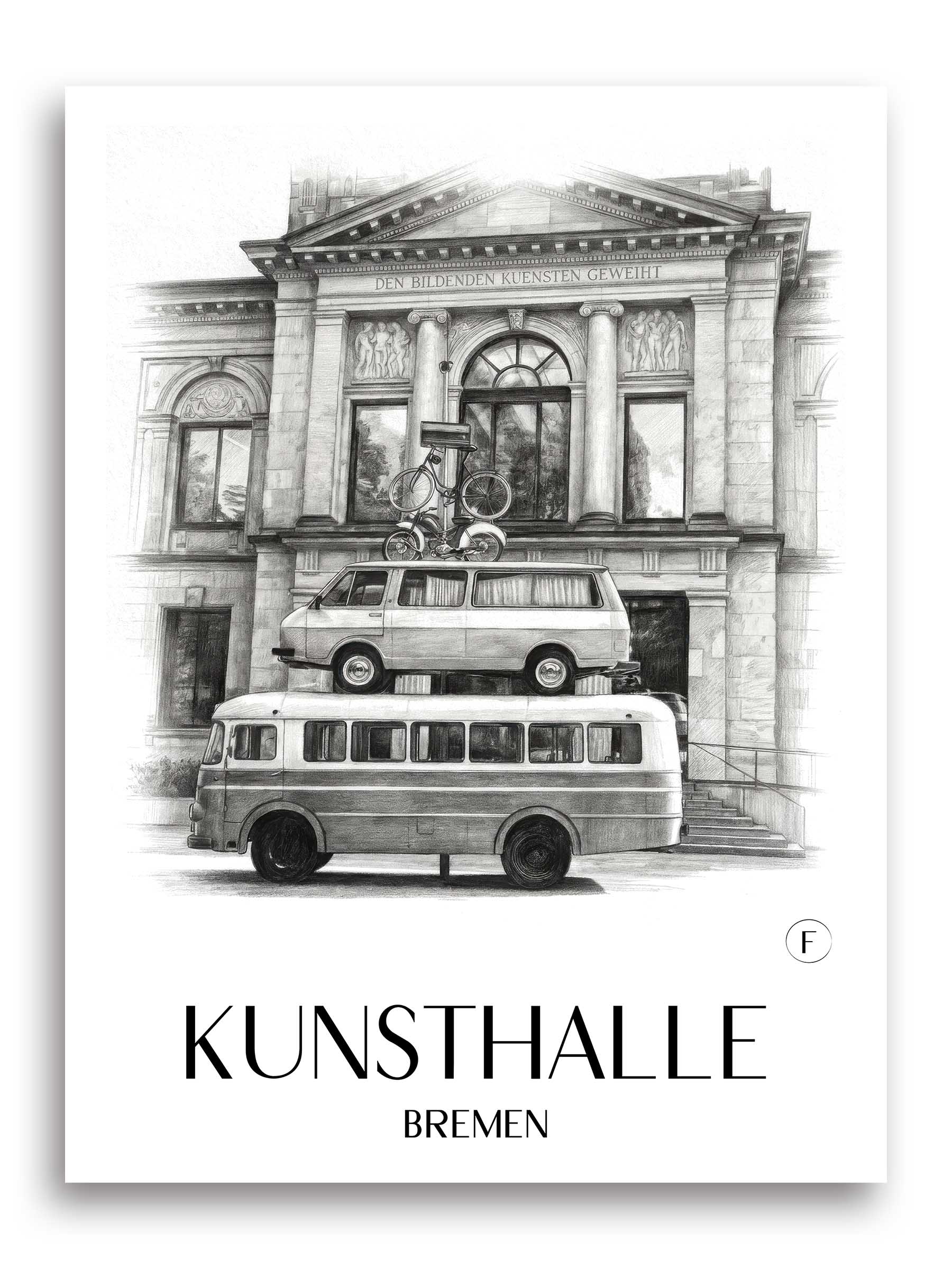kunsthalle-bremen-deutschland-poster-bleistift-zeichnung-drawing