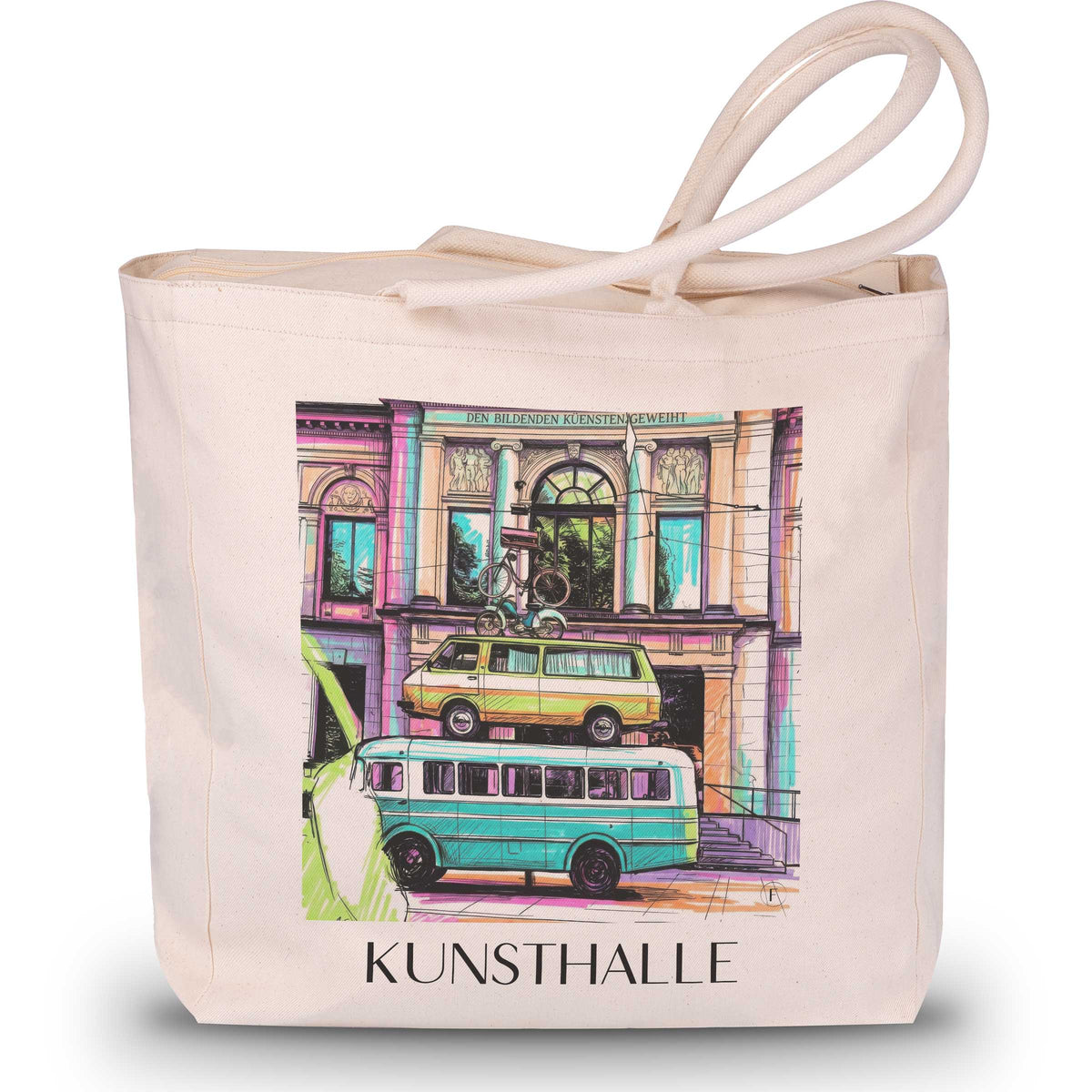 Kunsthalle Shopping Tasche - Bremen - Deutschland Tote Bag - Einkaufstasche im Tag Graffiti Stil - favplace
