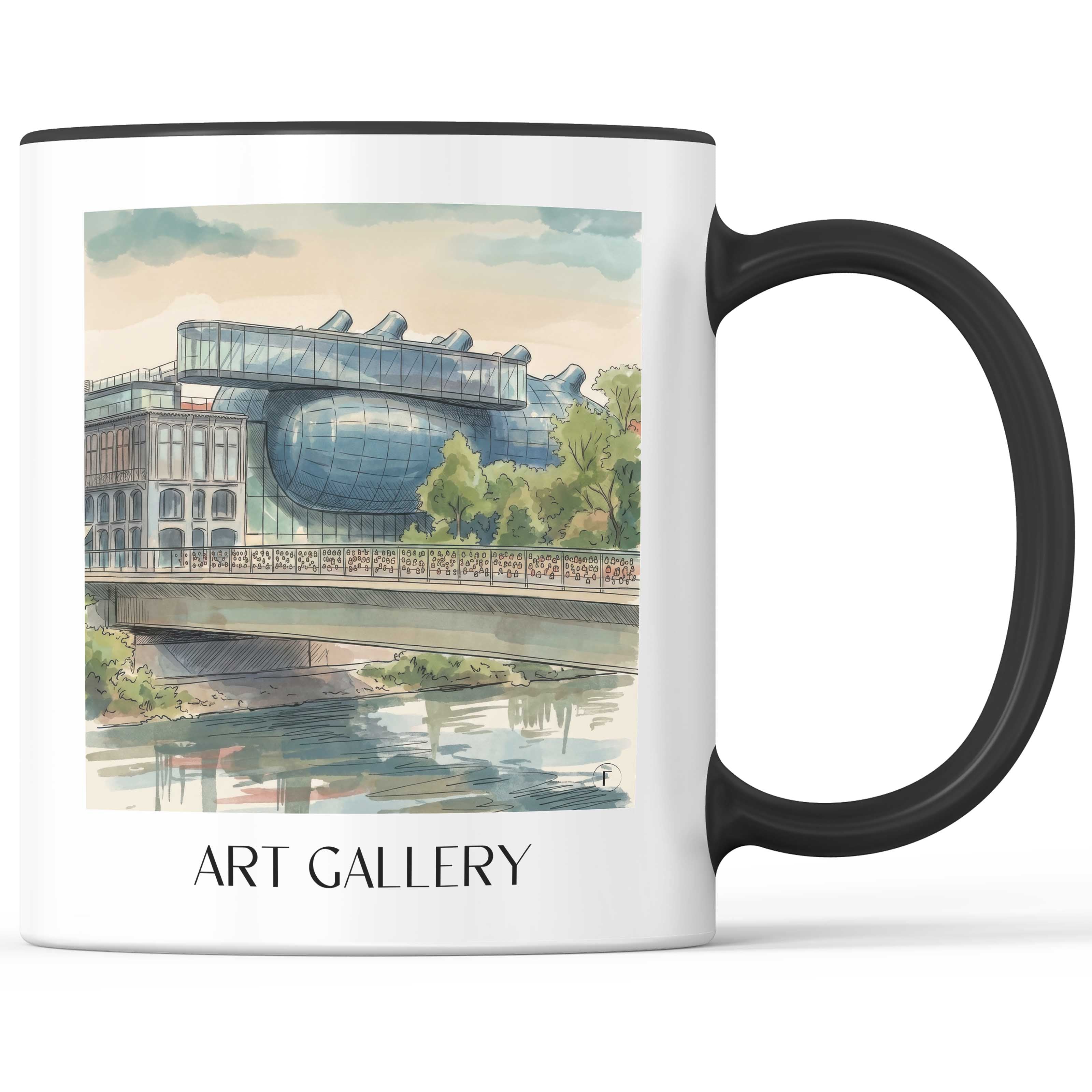 Kunsthaus Kaffeebecher - Graz - Österreich Becher - Kaffeetasse im Aquarell Stil - favplace