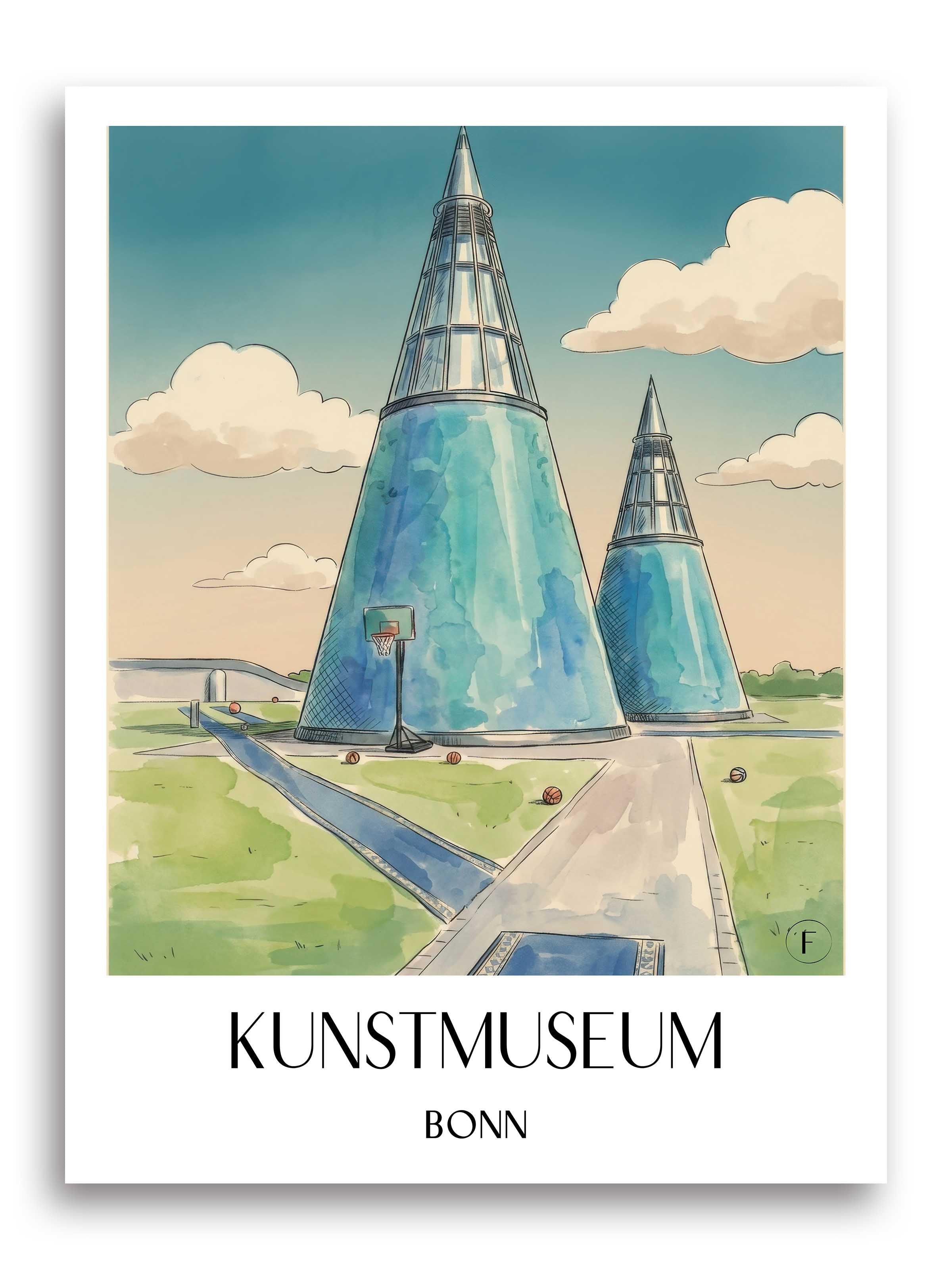 kunstmuseum-bonn-deutschland-poster-aquarell