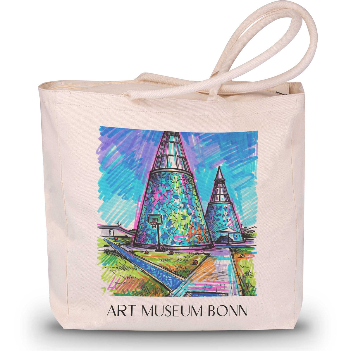 Kunstmuseum Shopping Tasche - Bonn - Deutschland Tote Bag - Einkaufstasche im Tag Graffiti Stil - favplace
