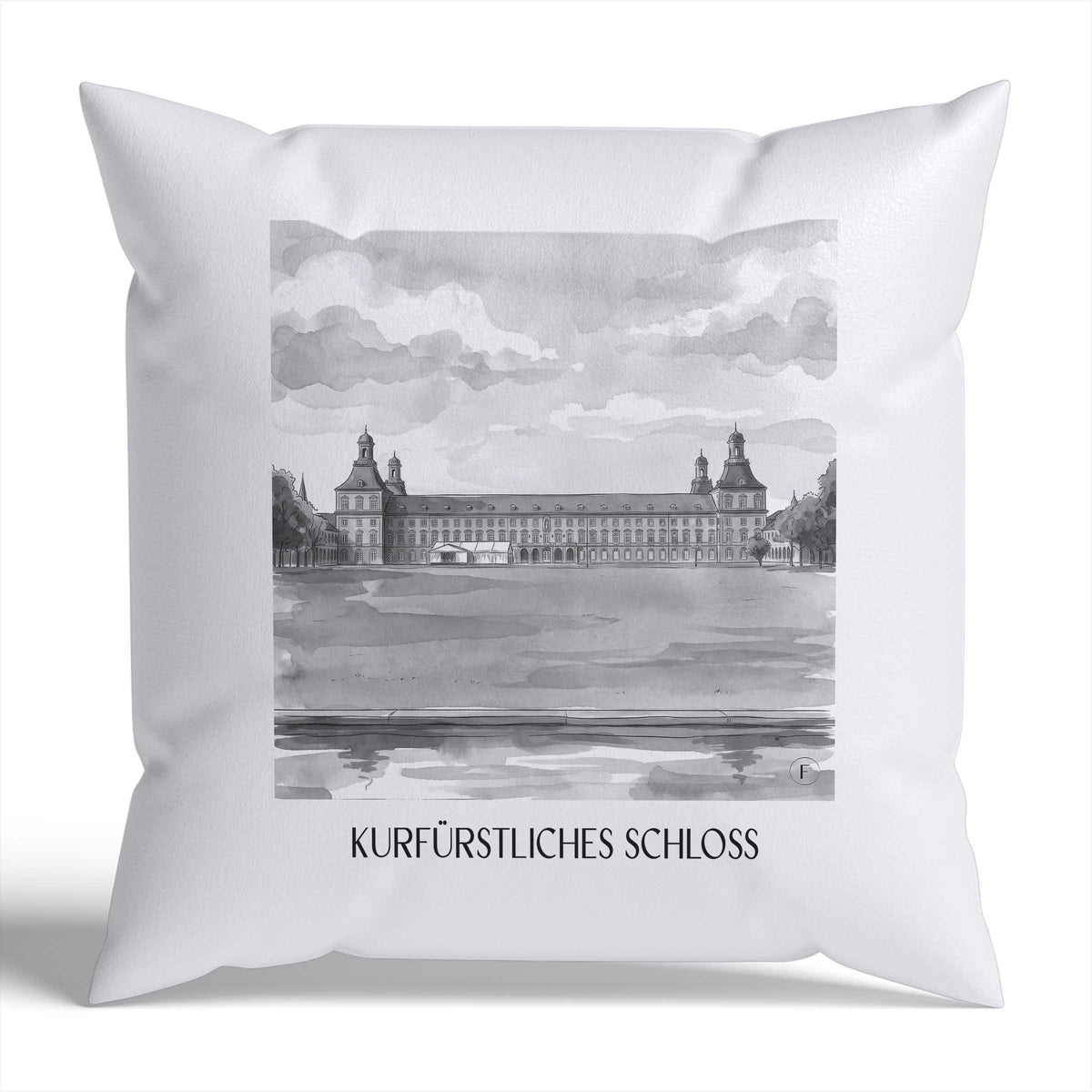 kurfürstliches-schloss-bonn-deutschland-kissenbezug-aquarell-schwarz-weiss