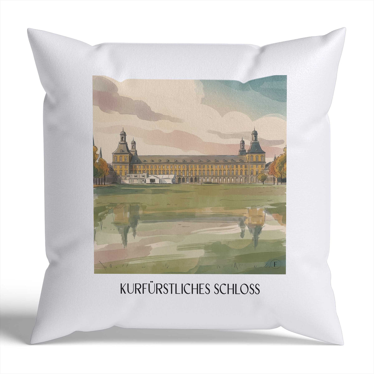 kurfürstliches-schloss-bonn-deutschland-kissenbezug-aquarell