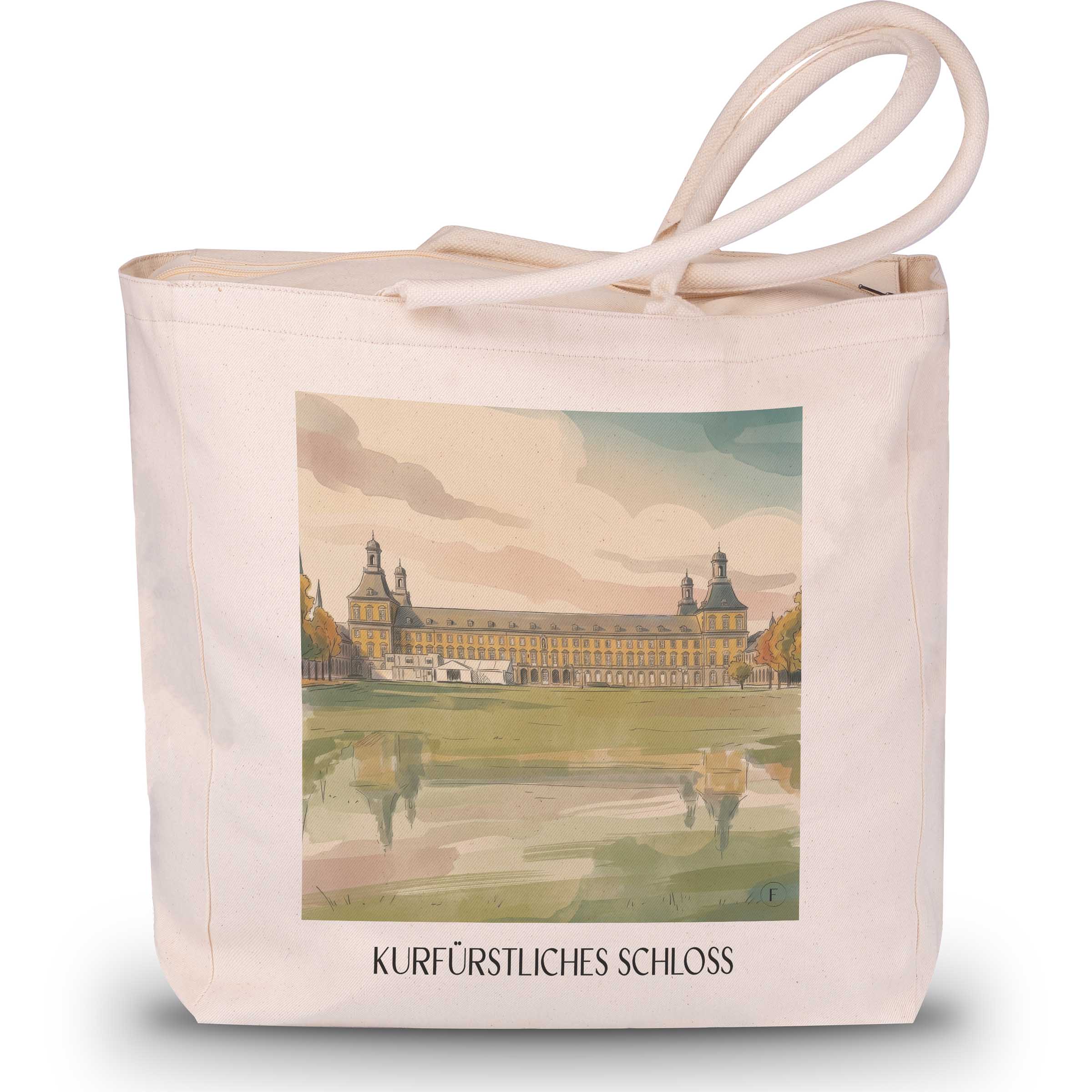 kurfürstliches-schloss-bonn-deutschland-einkaufstasche-aquarell