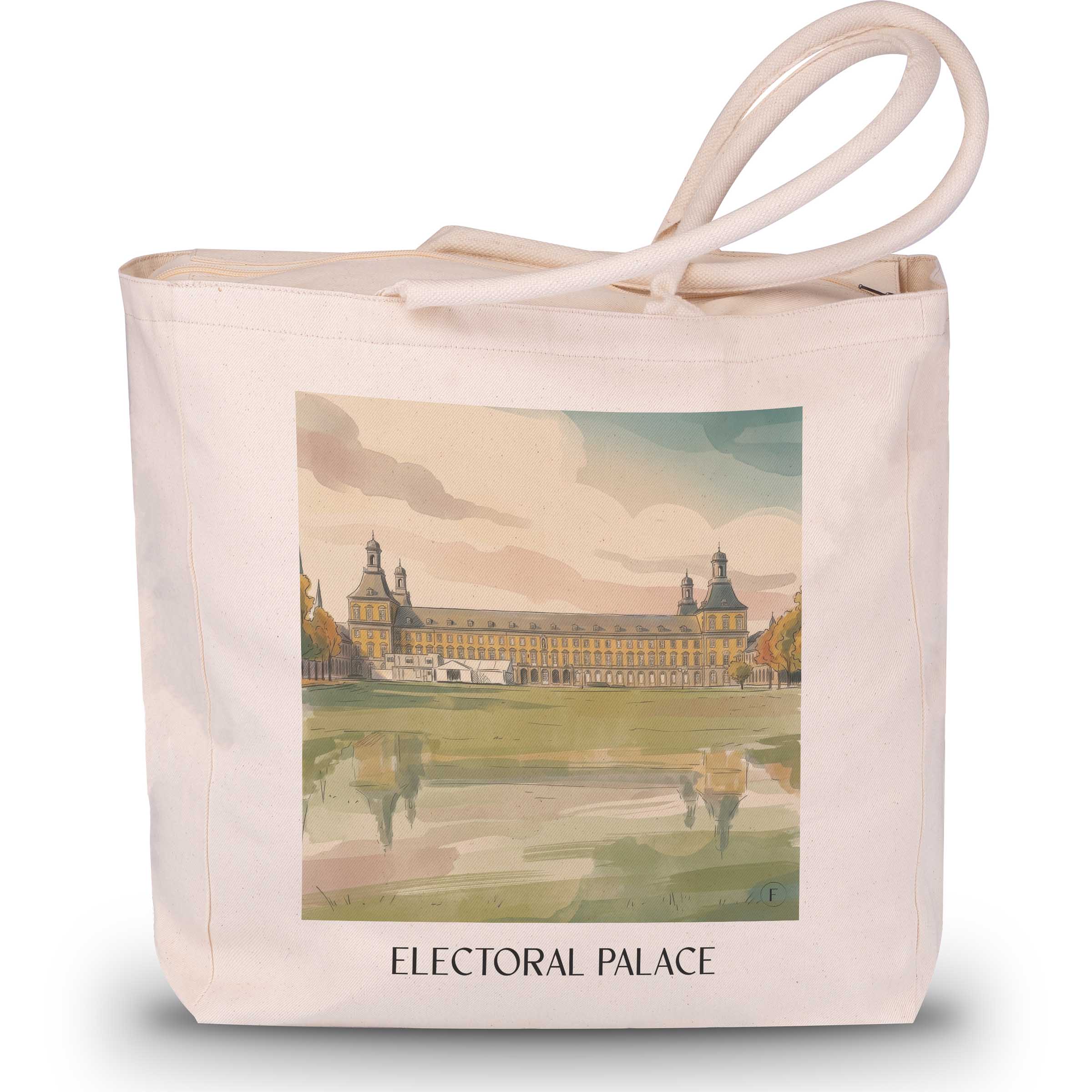 Kurfürstliches Schloss Shopping Tasche - Bonn - Deutschland Tote Bag - Einkaufstasche im Aquarell Stil - favplace