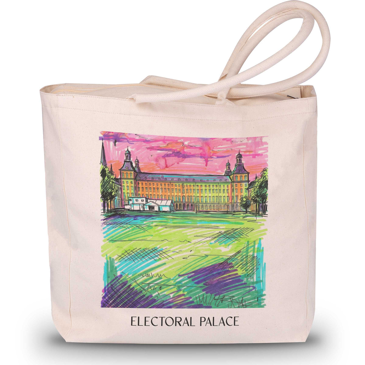 Kurfürstliches Schloss Shopping Tasche - Bonn - Deutschland Tote Bag - Einkaufstasche im Tag Graffiti Stil - favplace