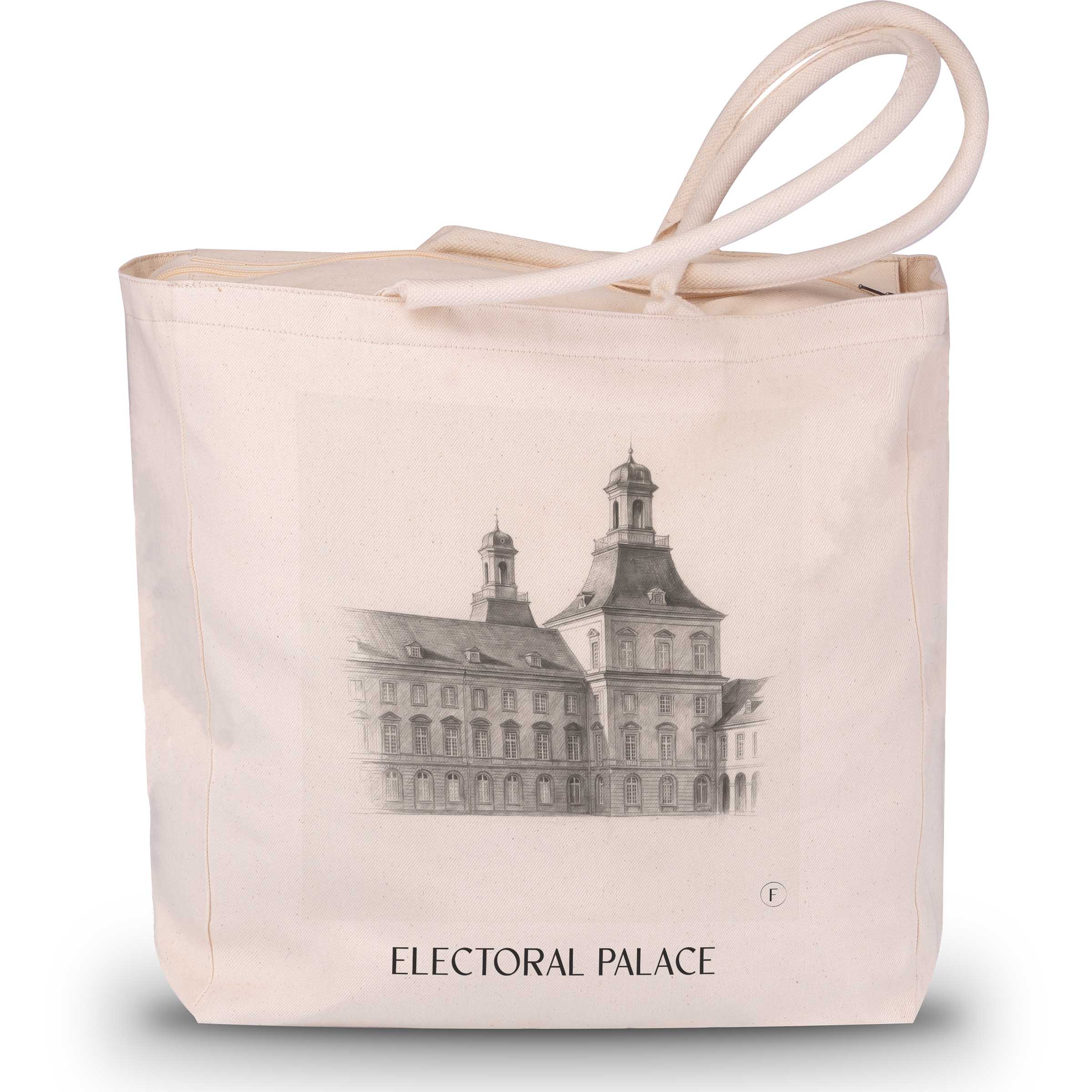 Kurfürstliches Schloss Shopping Tasche - Bonn - Deutschland Tote Bag - Einkaufstasche im Zeichnung Stil