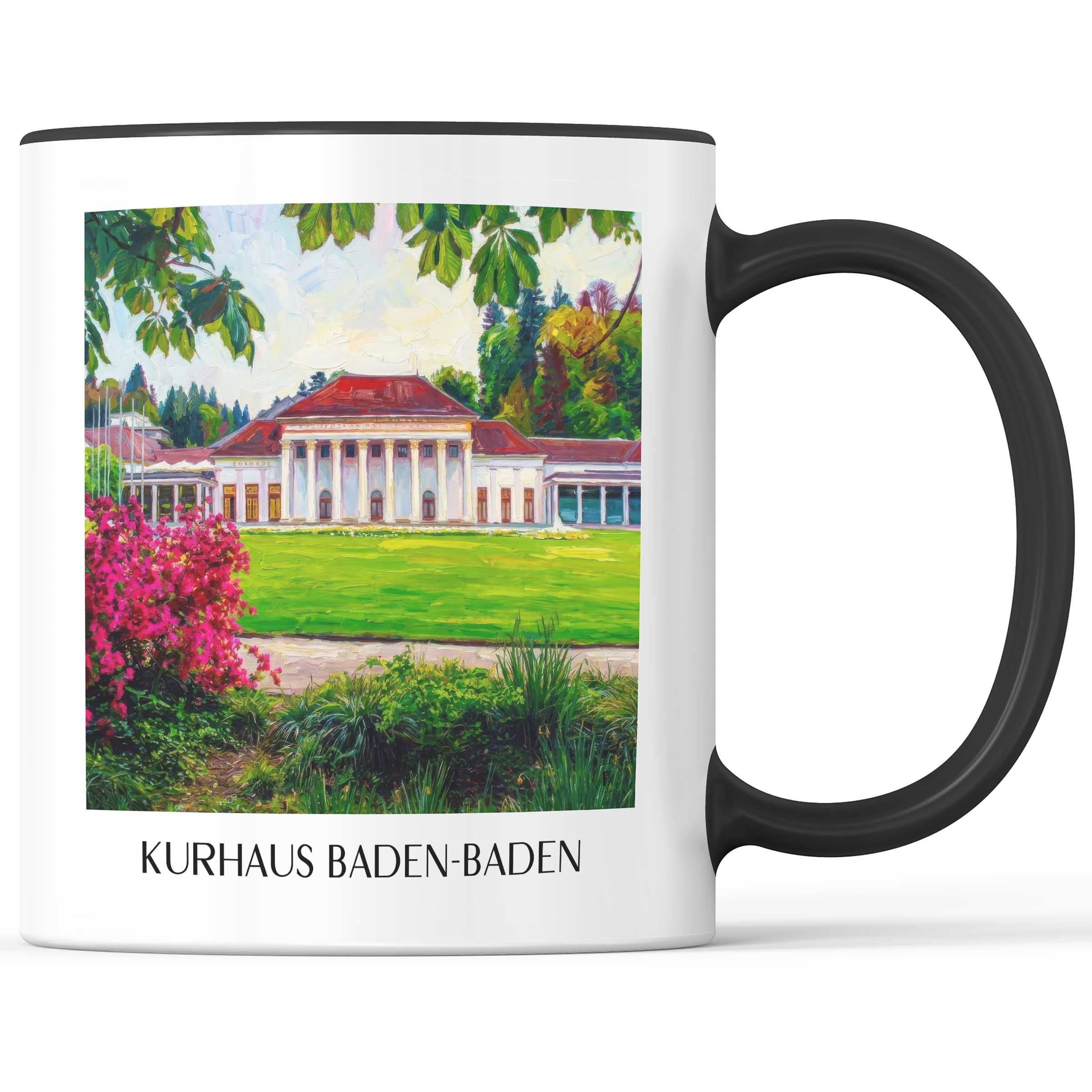 Kurhaus Kaffeebecher - Baden-Baden - Deutschland Becher - Kaffeetasse im Ölgemälde Stil - favplace
