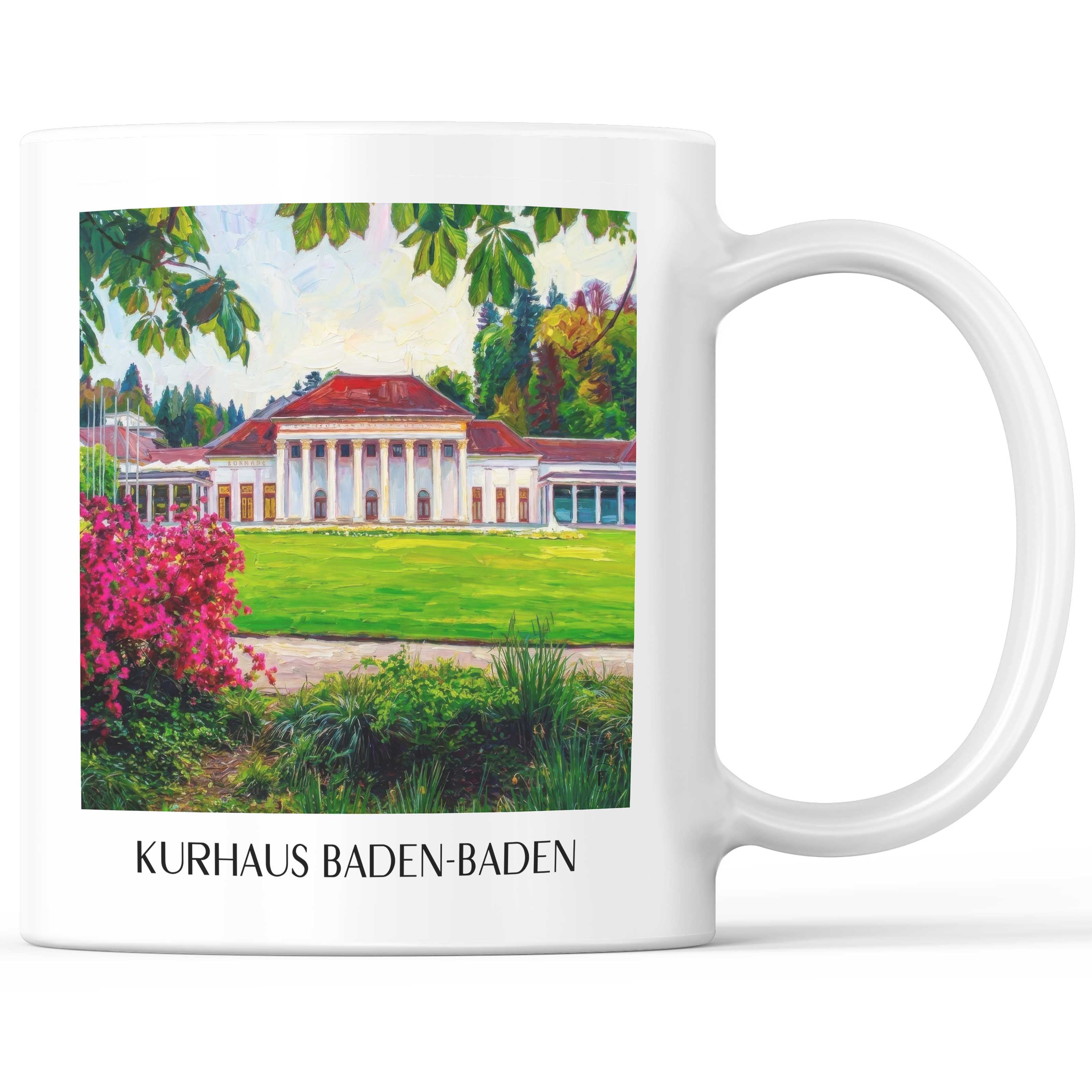 Kurhaus Kaffeebecher - Baden-Baden - Deutschland Becher - Kaffeetasse im Ölgemälde Stil - favplace