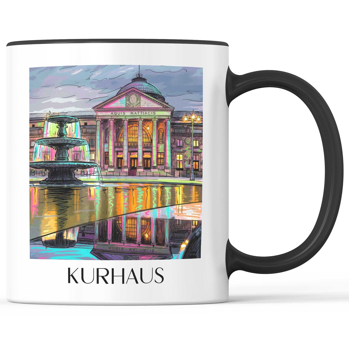 Kurhaus Kaffeebecher - Wiesbaden - Deutschland Becher - Kaffeetasse im Tag Graffiti Stil - favplace