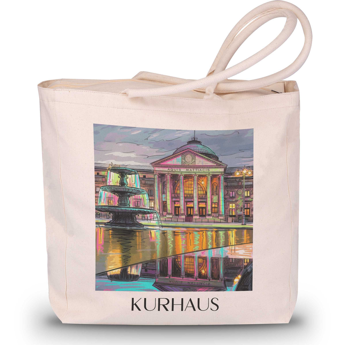 Kurhaus Shopping Tasche - Wiesbaden - Deutschland Tote Bag - Einkaufstasche im Tag Graffiti Stil - favplace