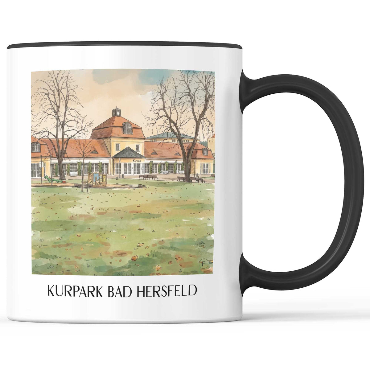 kurpark-bad-hersfeld-deutschland-kaffeebecher-aquarell