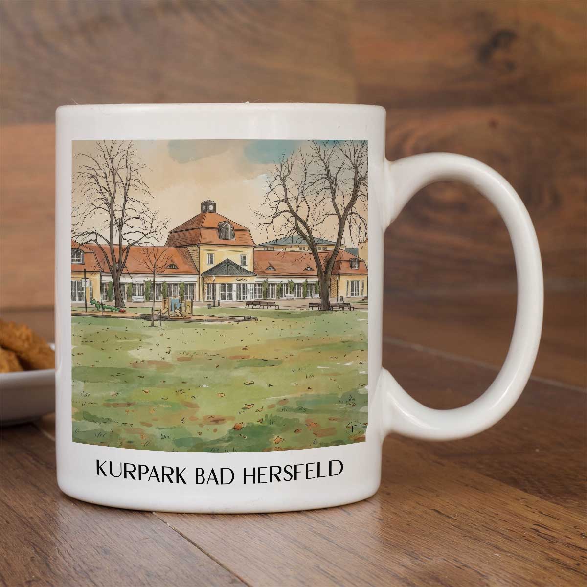 kurpark-bad-hersfeld-deutschland-kaffeebecher-aquarell