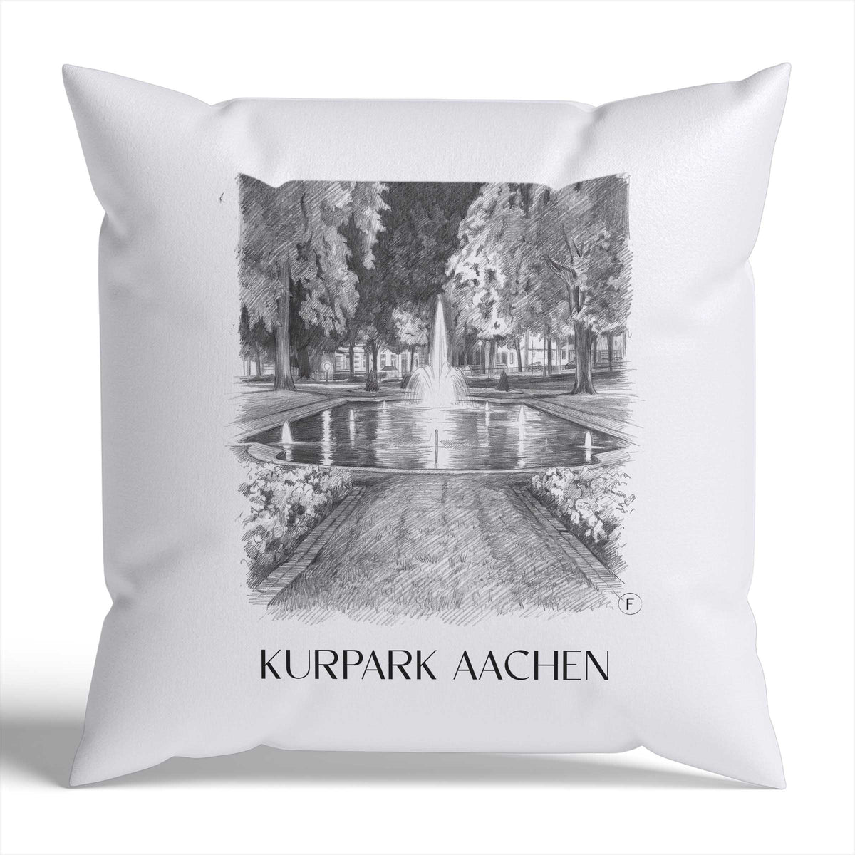 kurpark-aachen-deutschland-kissenbezug-bleistift-zeichnung-drawing