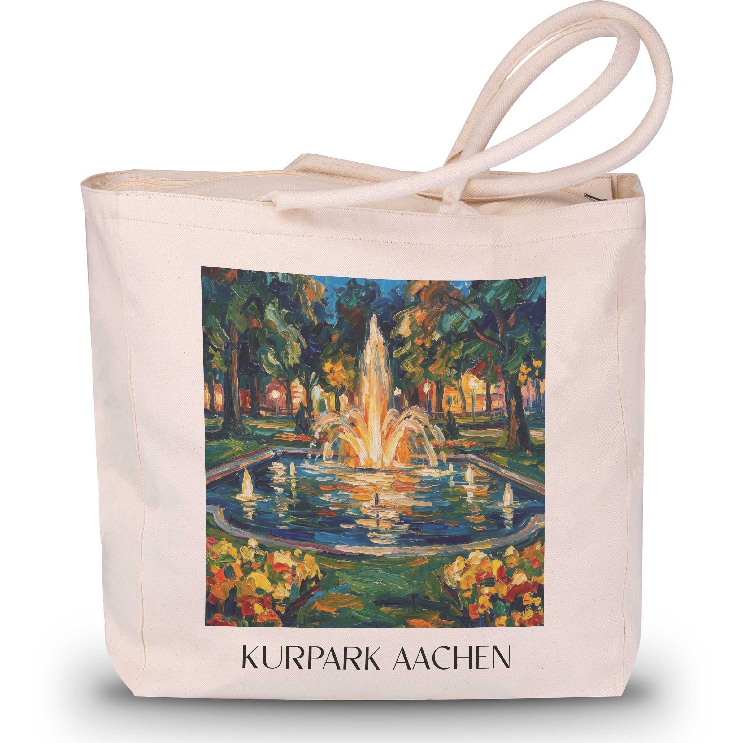 kurpark-aachen-deutschland-einkaufstasche-oil-painting-oelgemaelde