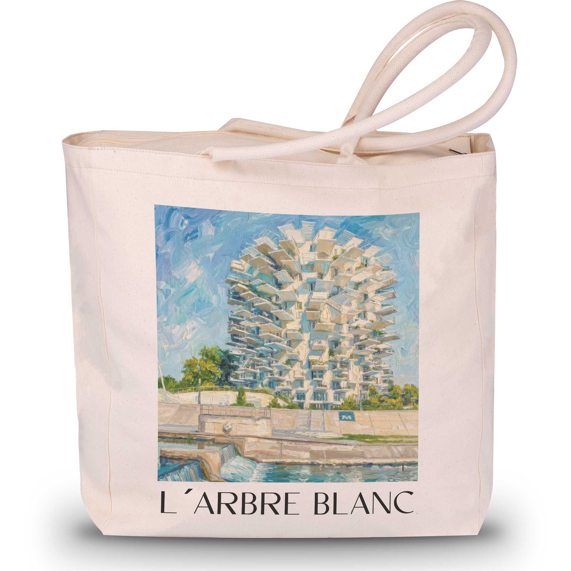 l'arbre-blanc-montpellier-frankreich-einkaufstasche-oil-painting-oelgemaelde