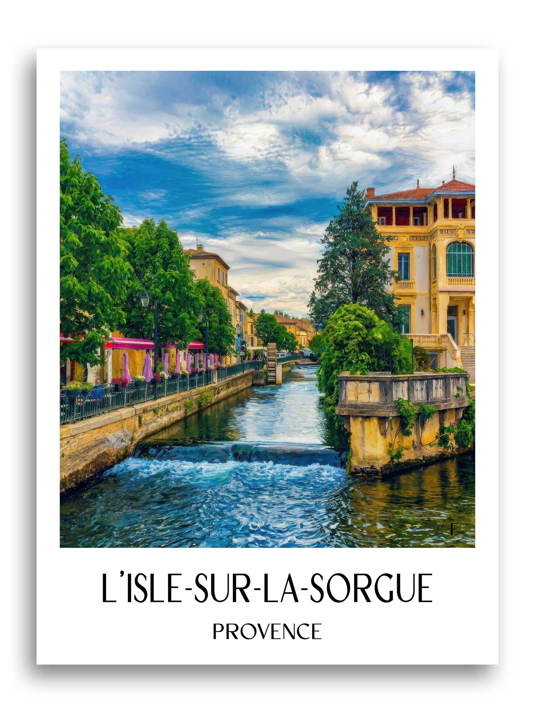 L'Isle-sur-la-Sorgue Poster - Provence - Frankreich Kunstdruck - Ölgemälde von A4 bis A1 - favplace