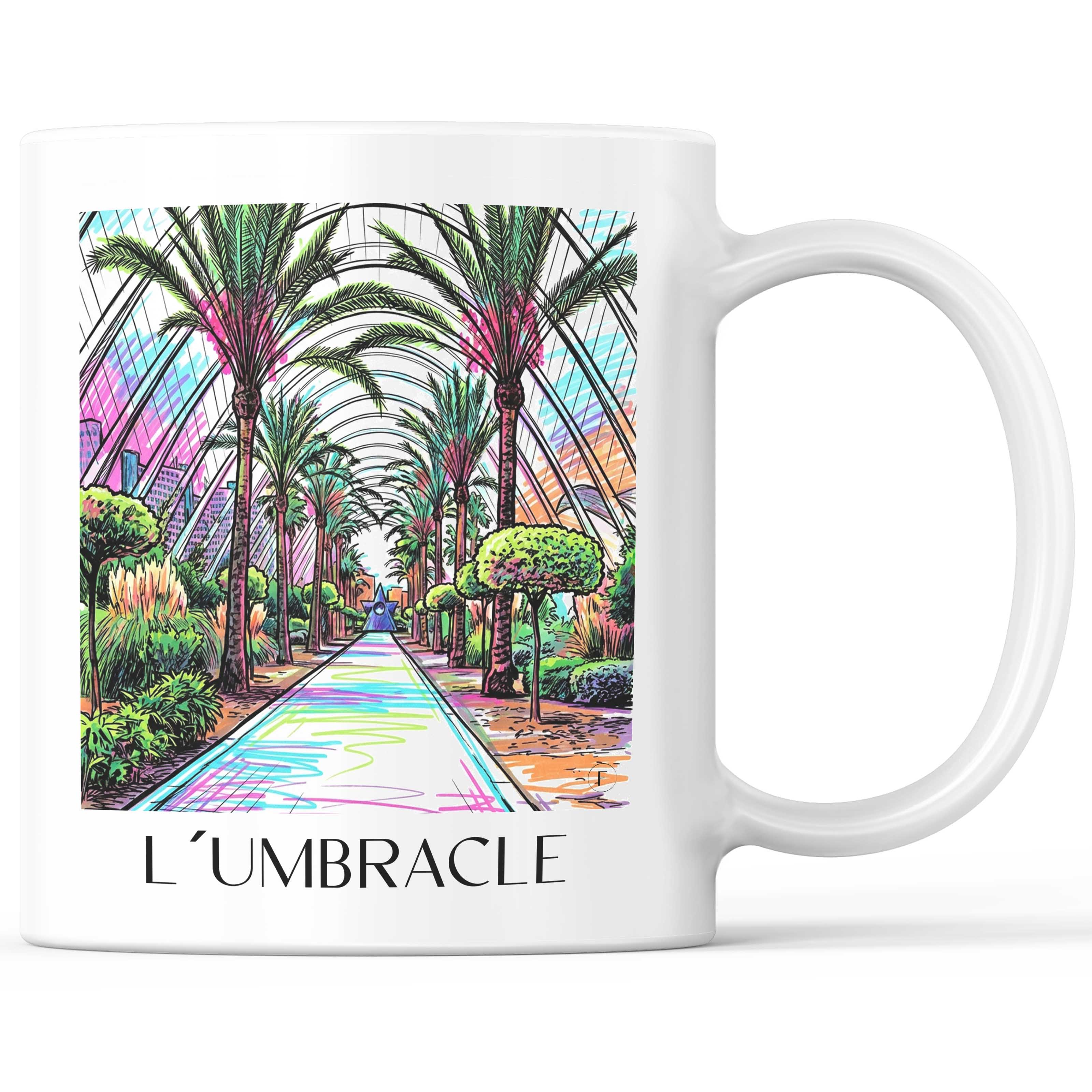 L’Umbracle Kaffeebecher - Valencia - Spanien Becher - Kaffeetasse im Tag Graffiti Stil - favplace