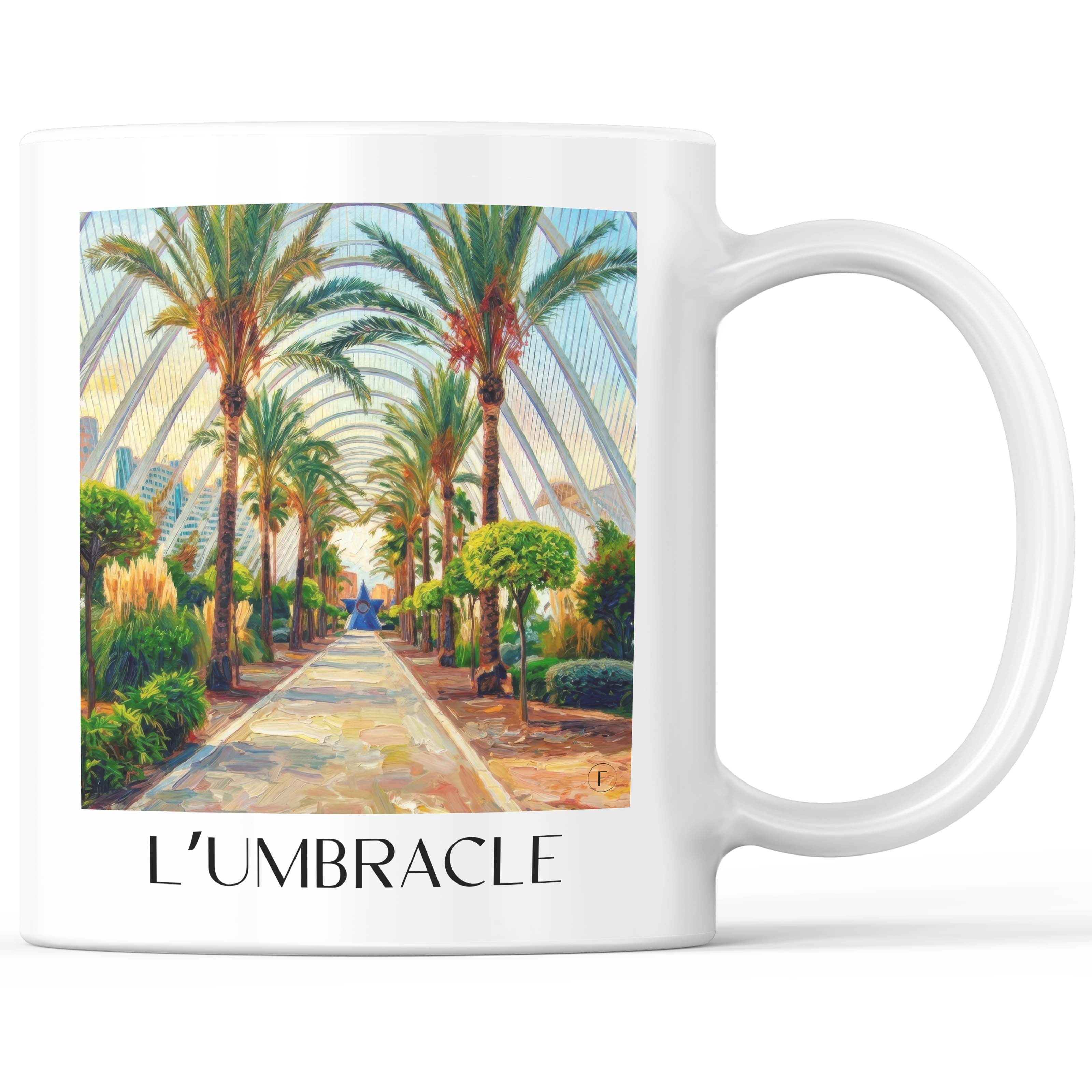 L’Umbracle Kaffeebecher - Valencia - Spanien Becher - Kaffeetasse im Ölgemälde Stil - favplace