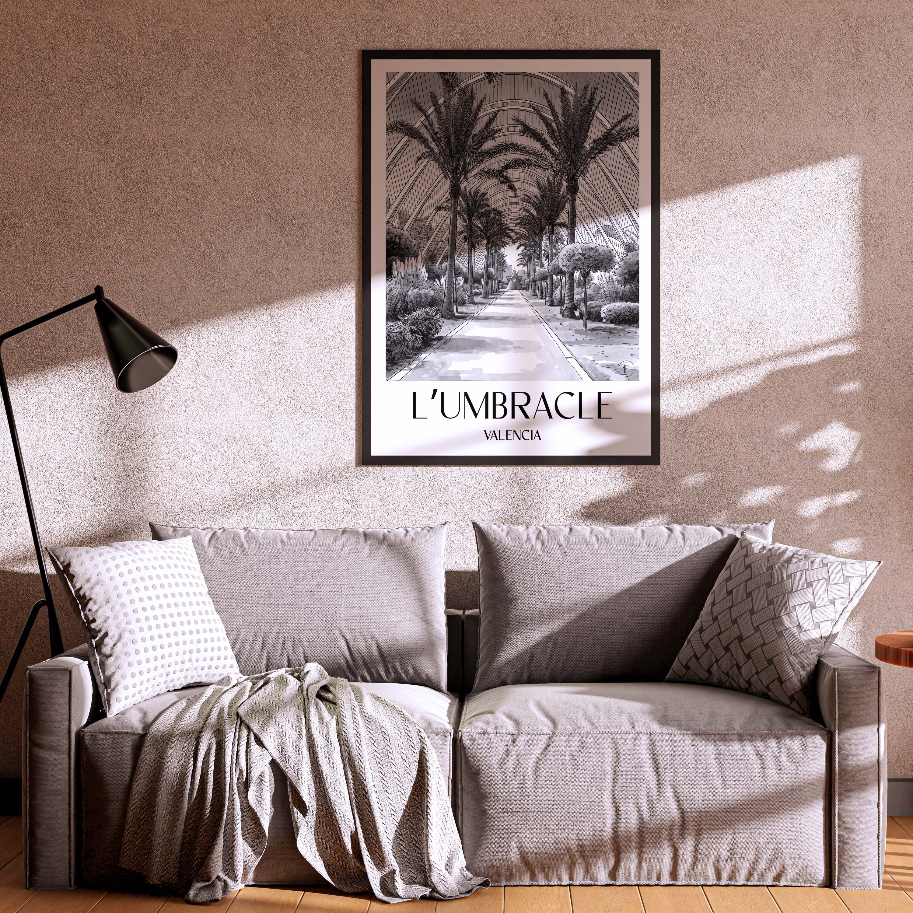 l’umbracle-valencia-spanien-poster-aquarell-schwarz-weiss