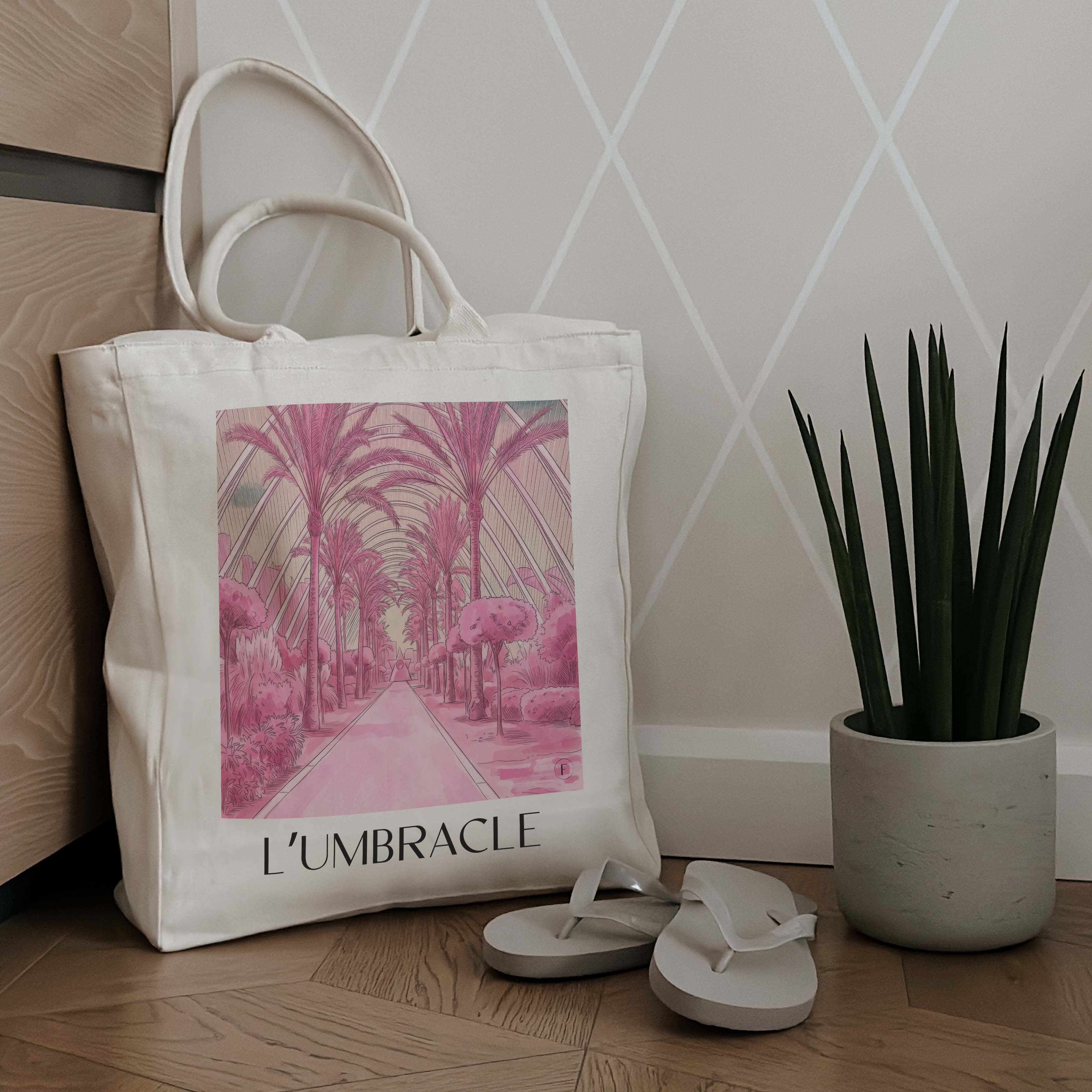 l’umbracle-valencia-spanien-einkaufstasche-aquarell-pink-rosa