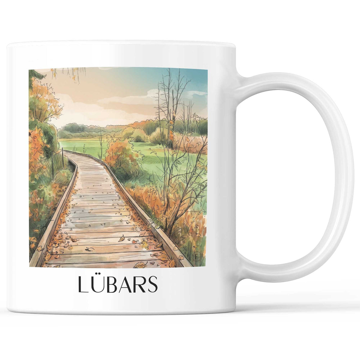 Lübars Kaffeebecher - Berlin - Deutschland Becher - Kaffeetasse im Aquarell Stil - favplace