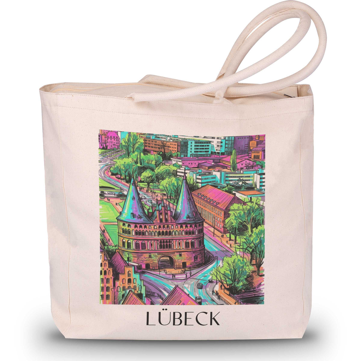 Lübeck - Deutschland Tote Bag - Einkaufstasche im Tag Graffiti Stil - favplace