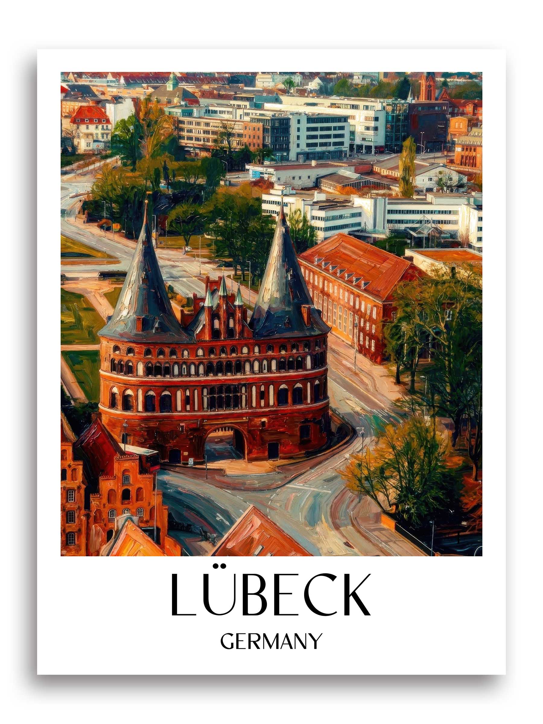 Lübeck Poster - - Deutschland Kunstdruck - Ölgemälde von A4 bis A1 - favplace
