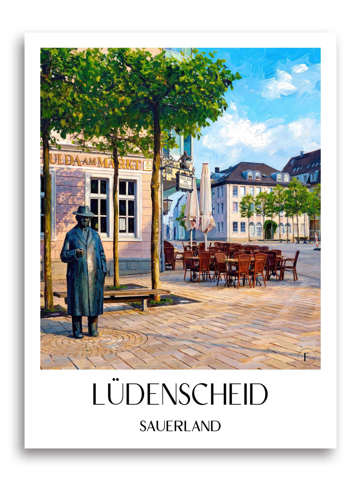 Lüdenscheid Poster - Sauerland - Deutschland Kunstdruck - Ölgemälde von A4 bis A1 - favplace