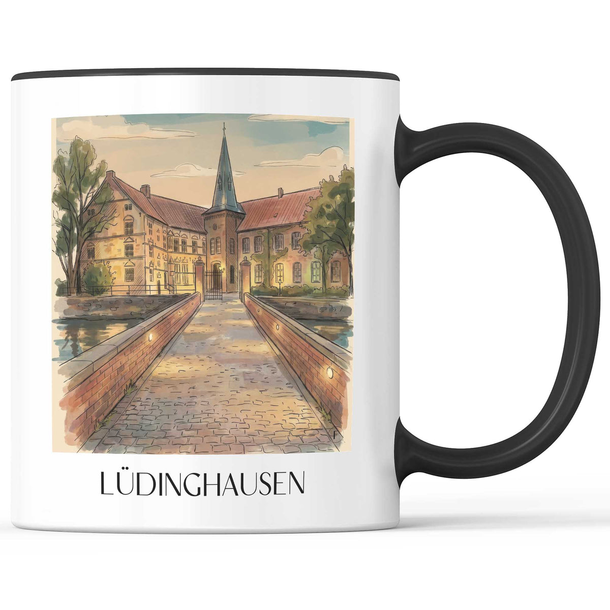 lüdinghausen-münsterland-deutschland-kaffeebecher-aquarell