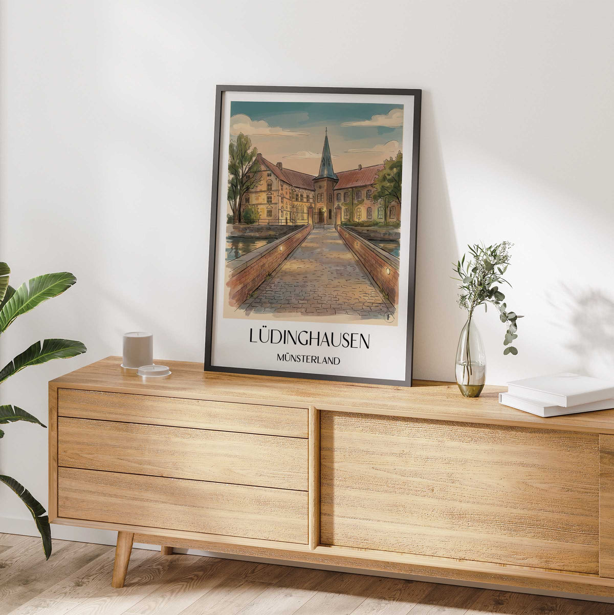 lüdinghausen-münsterland-deutschland-poster-aquarell