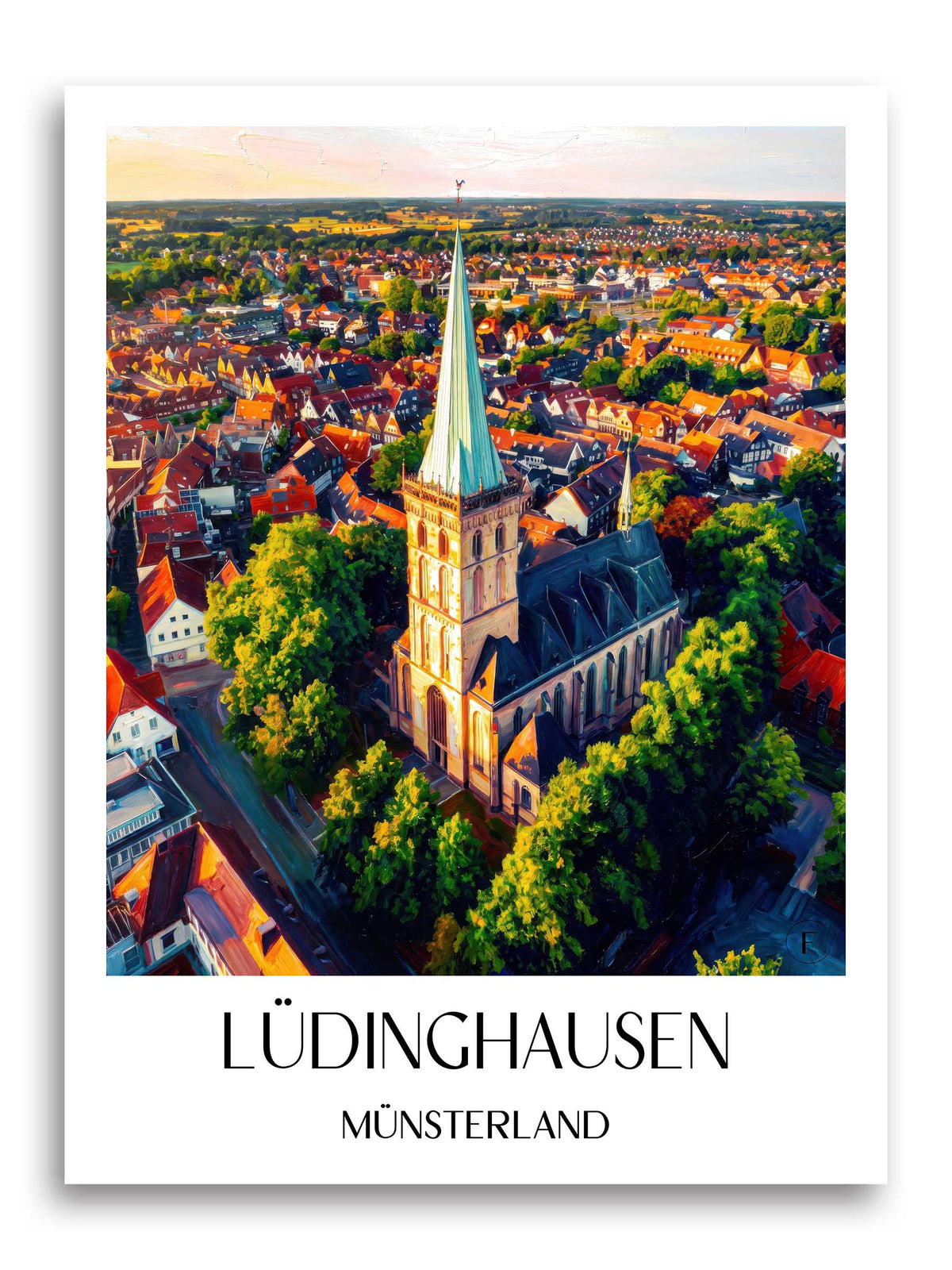 Lüdinghausen Poster - Münsterland - Deutschland Kunstdruck - Ölgemälde von A4 bis A1 - favplace