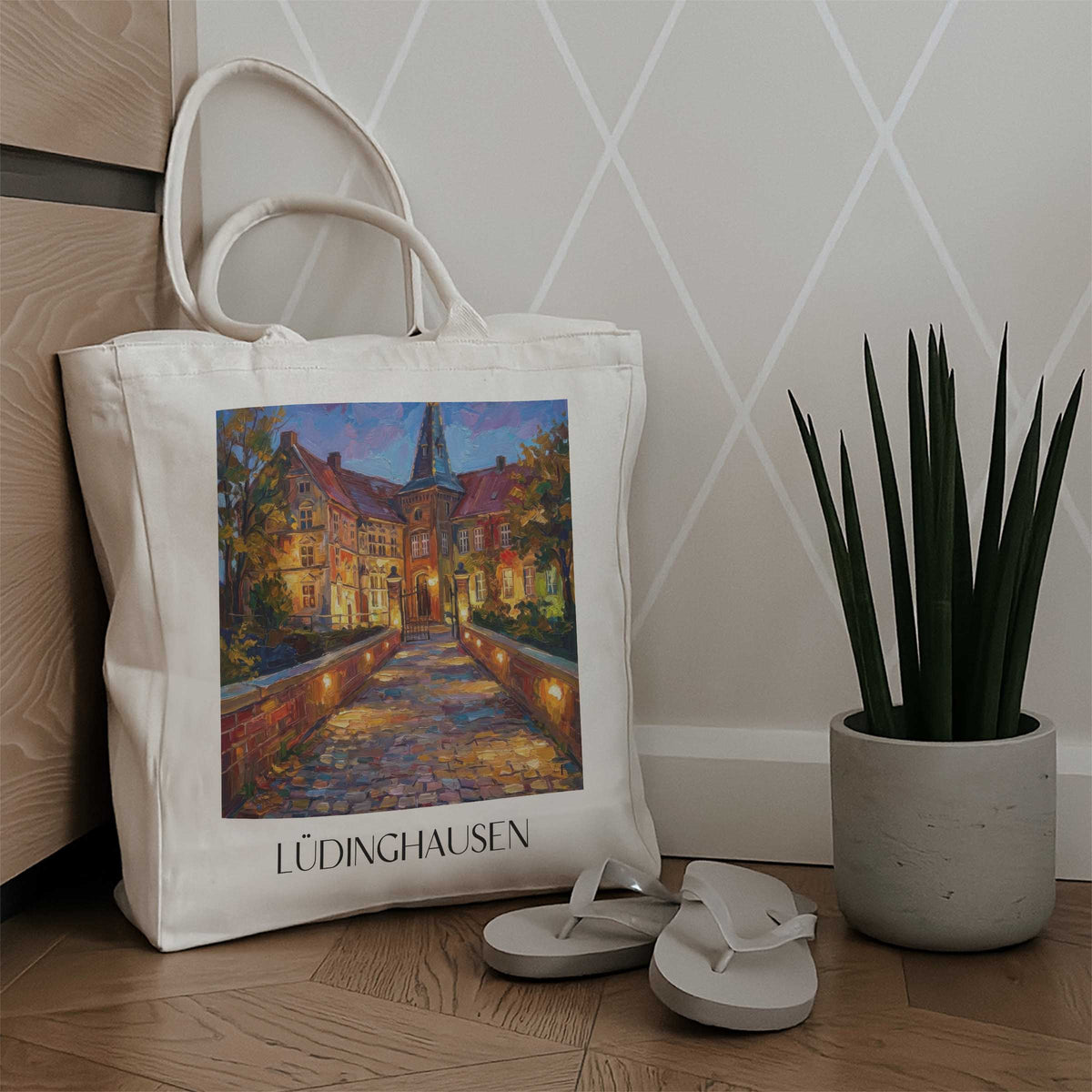 lüdinghausen-münsterland-deutschland-einkaufstasche-oil-painting-oelgemaelde