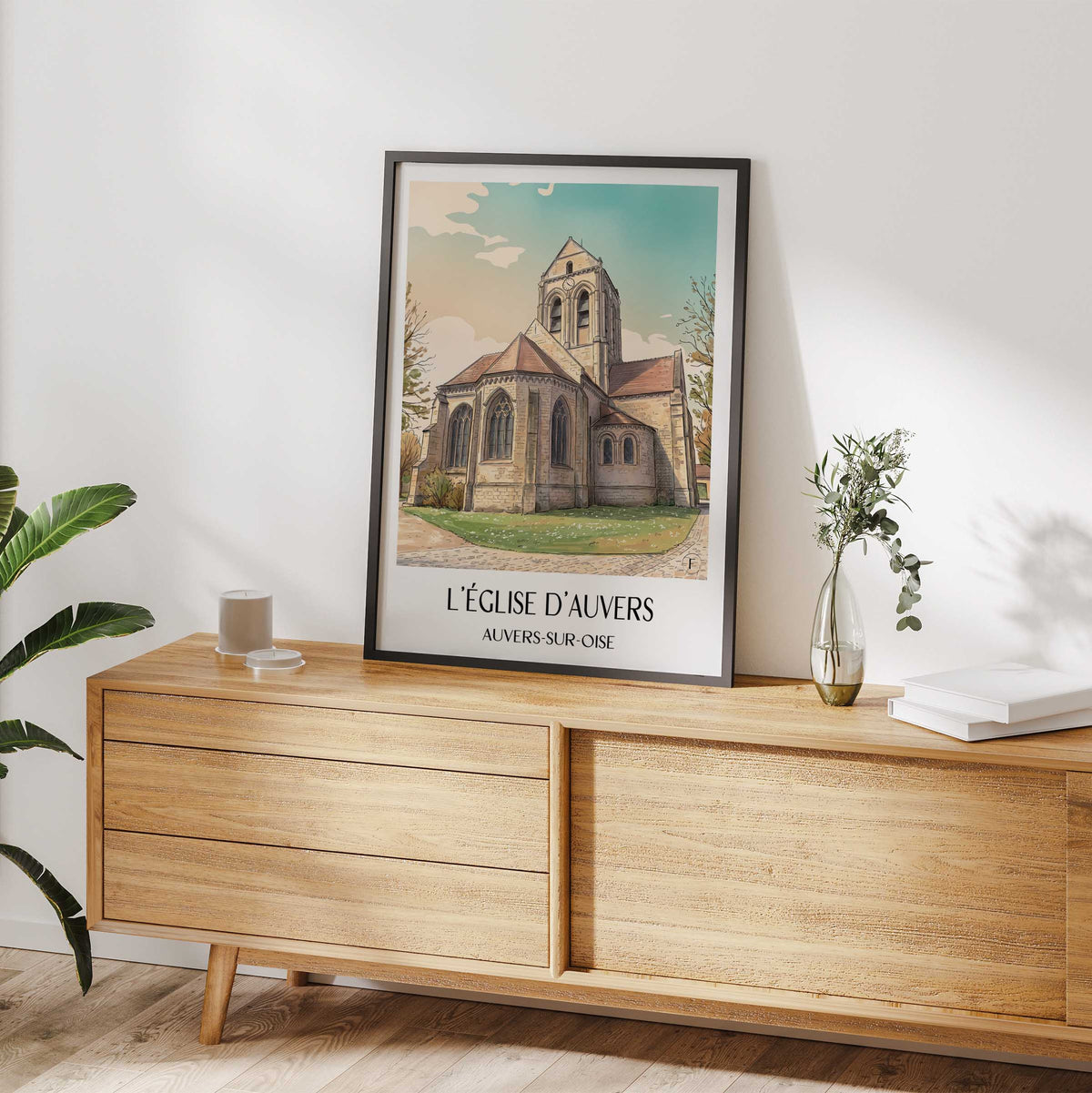 l'église-d'auvers-auvers-sur-oise-frankreich-poster-aquarell