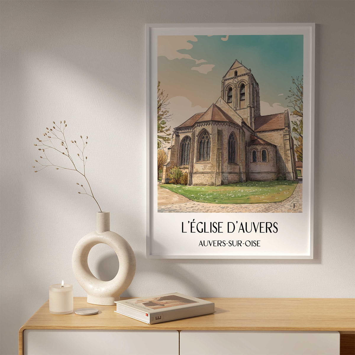 l'église-d'auvers-auvers-sur-oise-frankreich-poster-aquarell