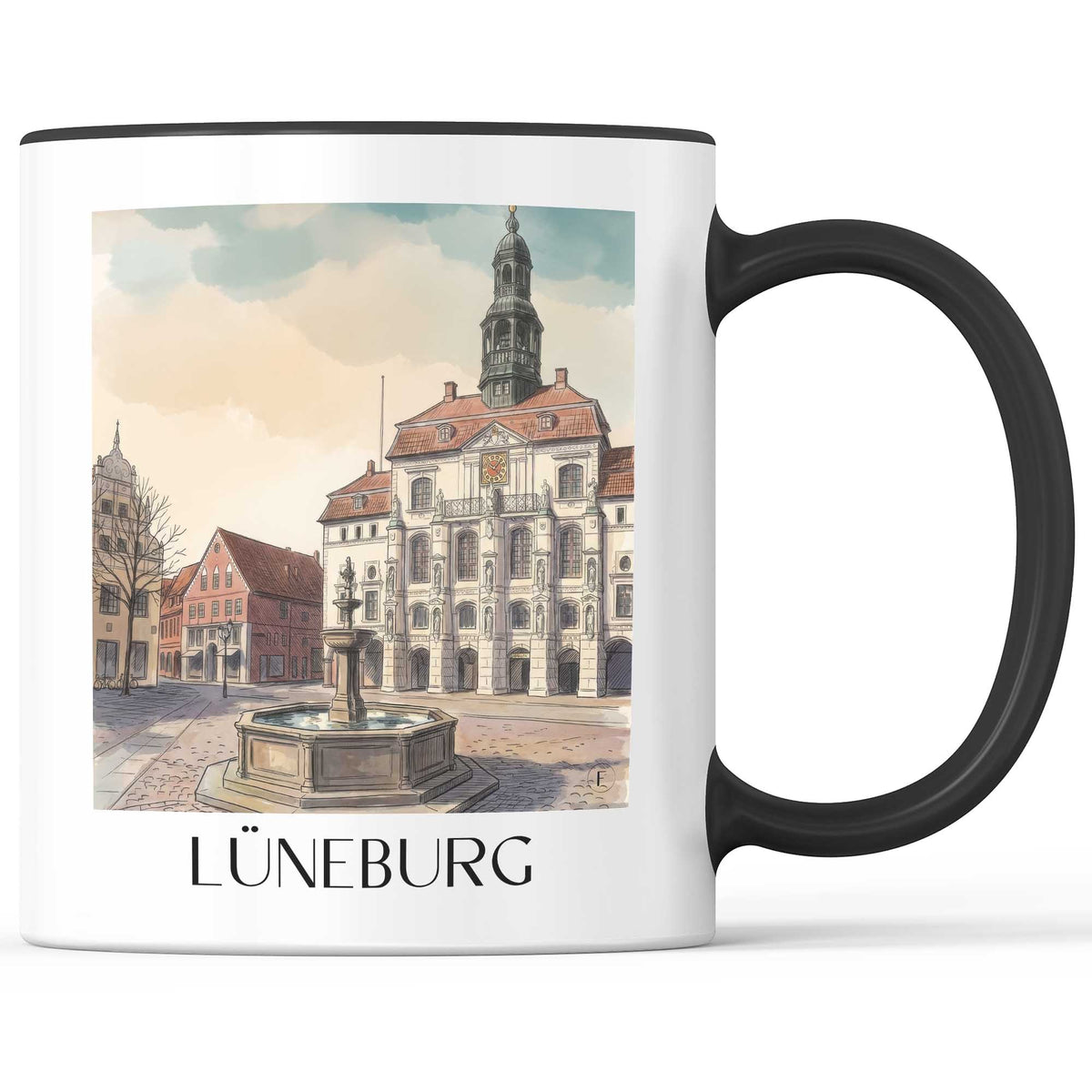 lüneburg-niedersachsen-deutschland-kaffeebecher-aquarell