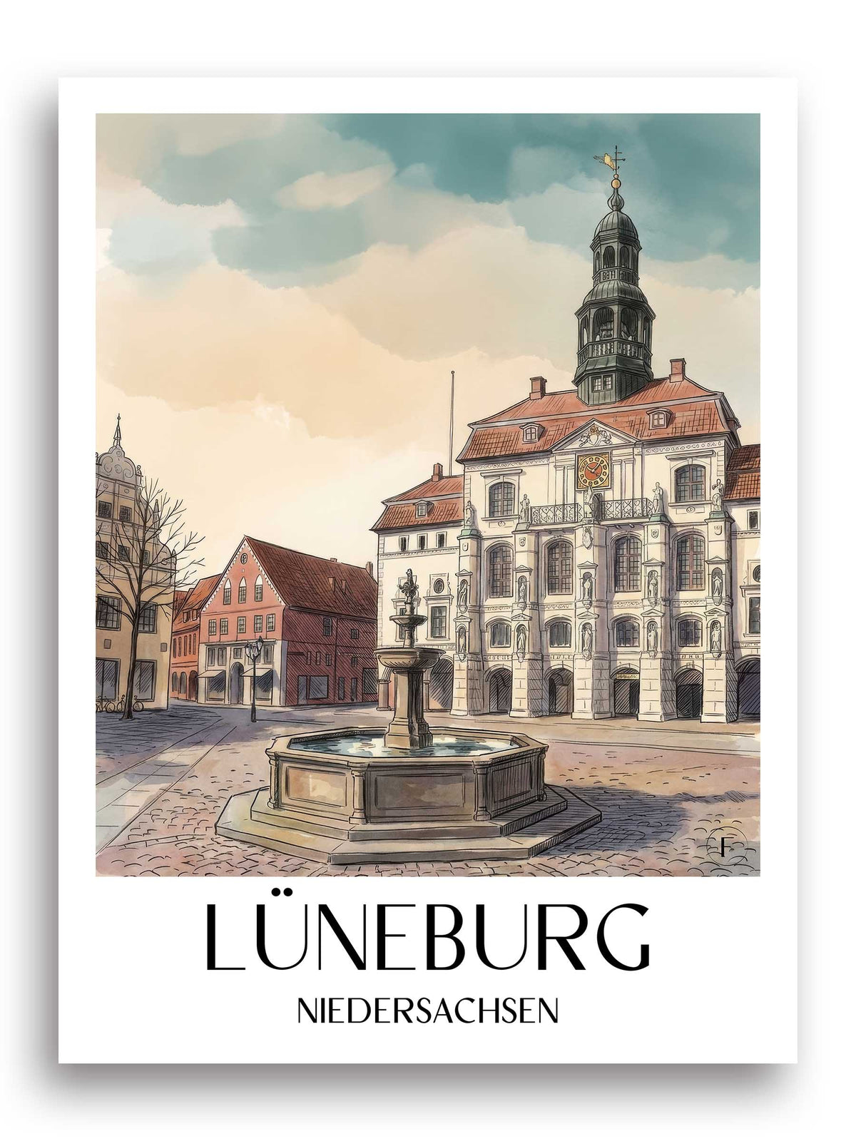 lüneburg-niedersachsen-deutschland-poster-aquarell