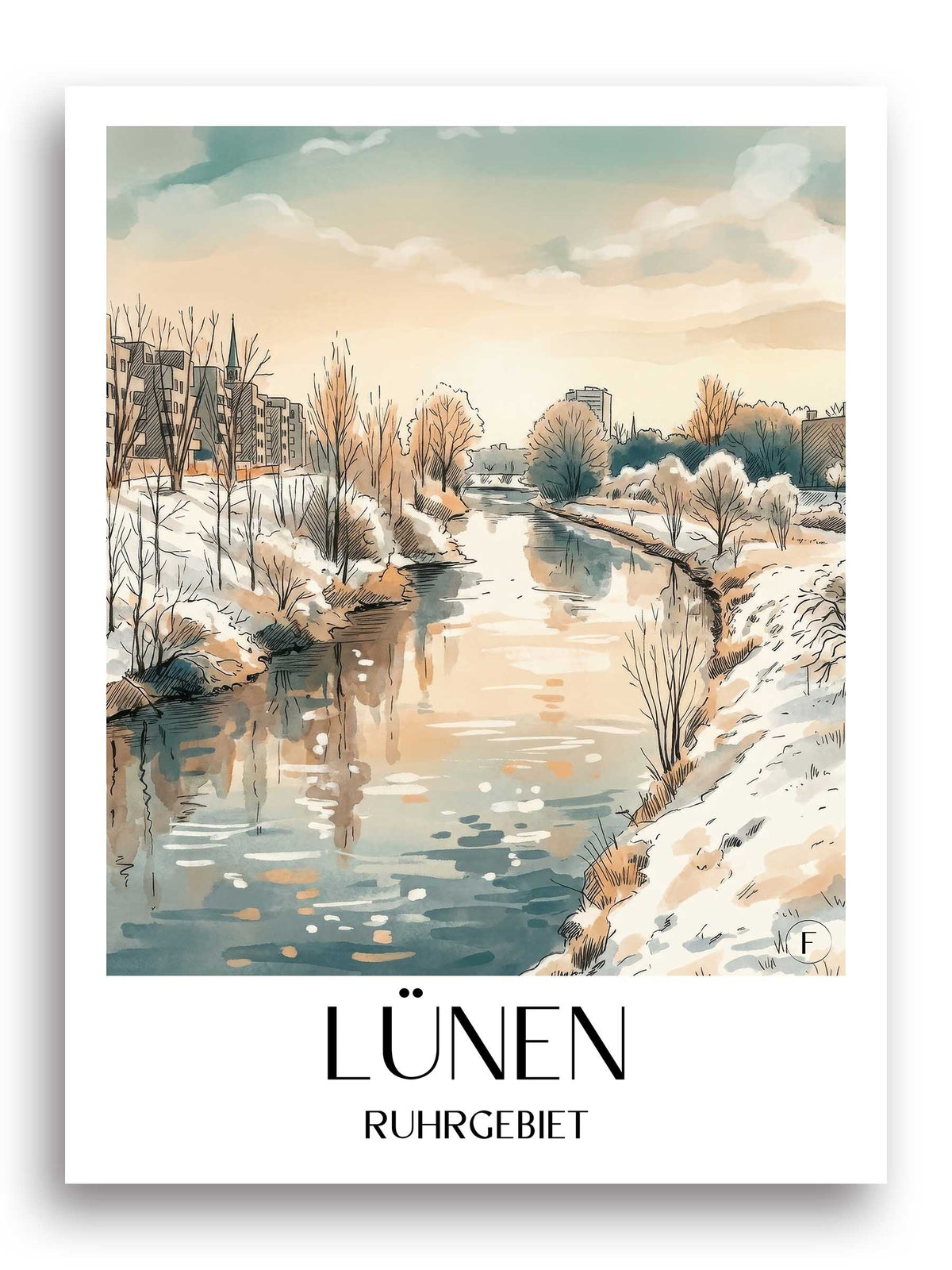 lünen-ruhrgebiet-deutschland-poster-aquarell