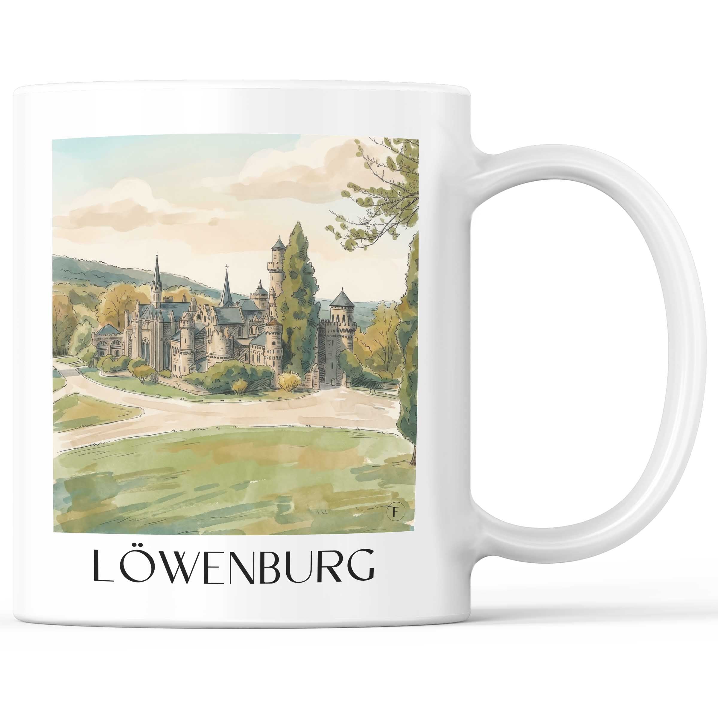 löwenburg-kassel-deutschland-kaffeebecher-aquarell